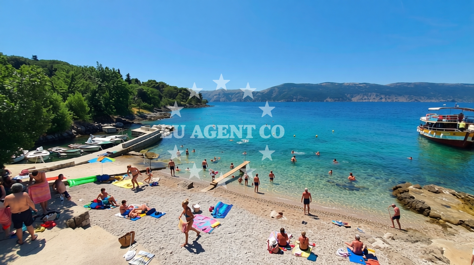 Overview of Glavotok Port Beach in Glavotok 4, Krk