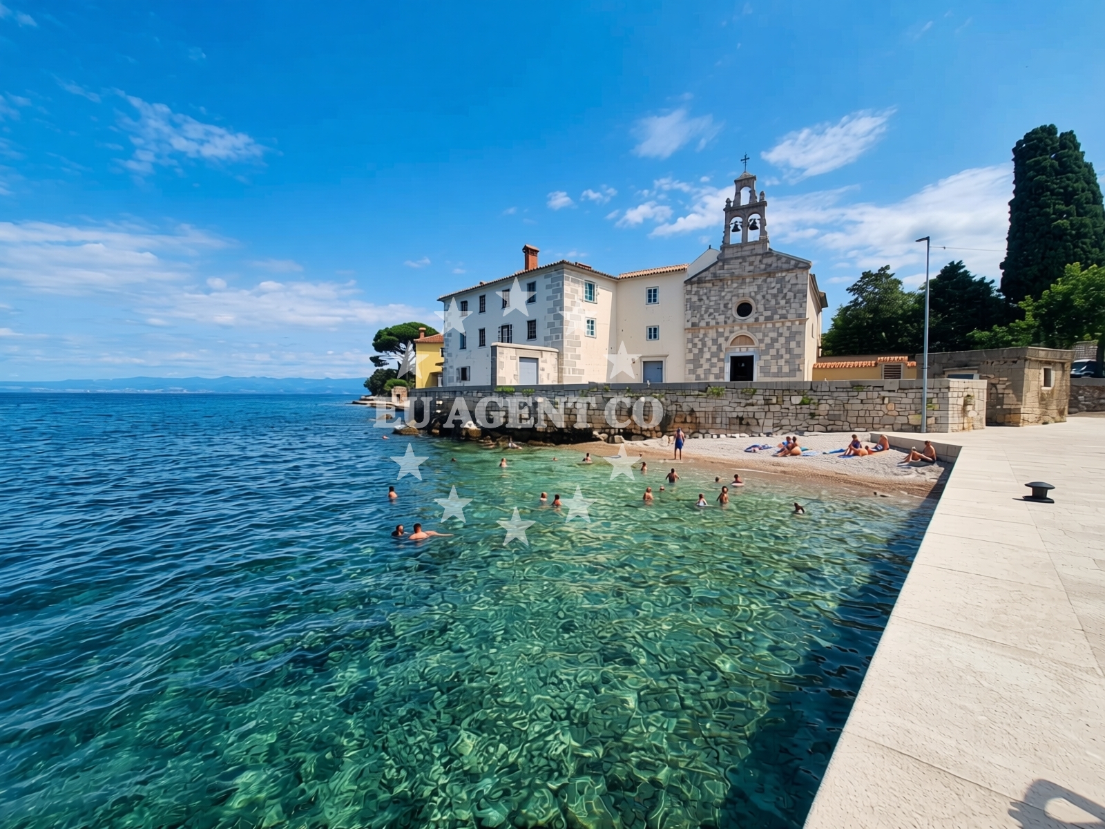 Beach facilities and surroundings at Glavotok Port Beach in Glavotok 4, Krk
