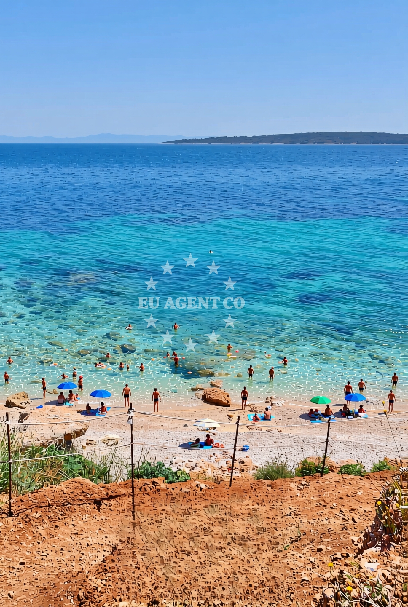 Shoreline and swimming area at Gnjila, Gromin Dolac (Hvar) Beach in Gnjila
