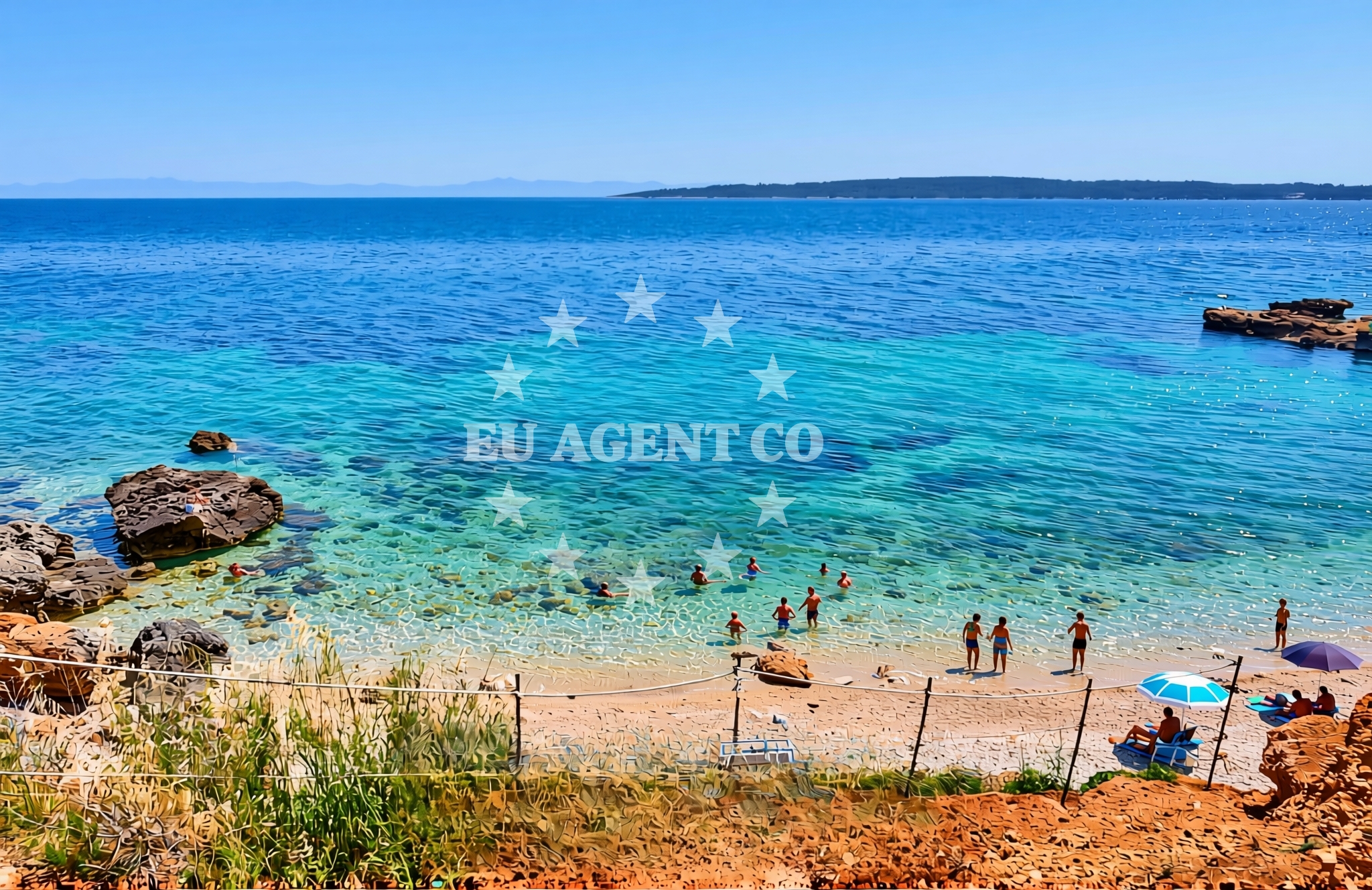 Sea and coastal view of Gnjila, Gromin Dolac (Hvar) Beach in Gnjila