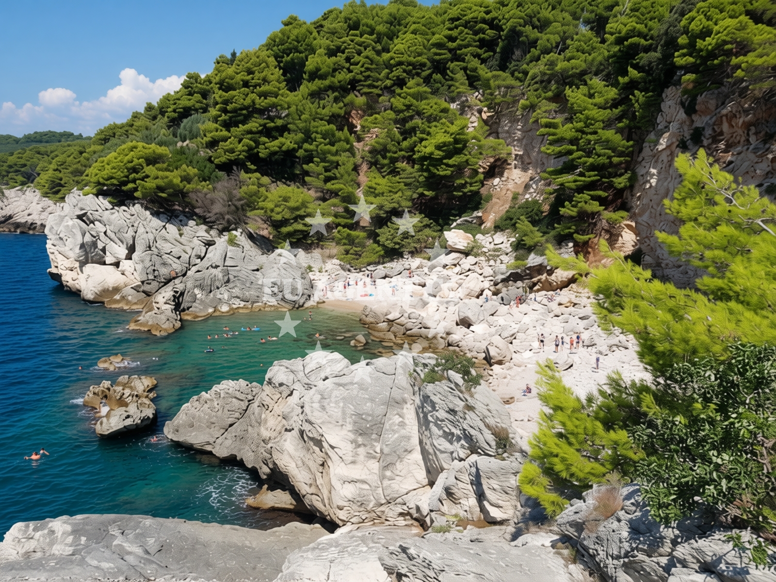 Overview of Gof beach in Na Batu 4 (Zaton Veliki), Zaton
