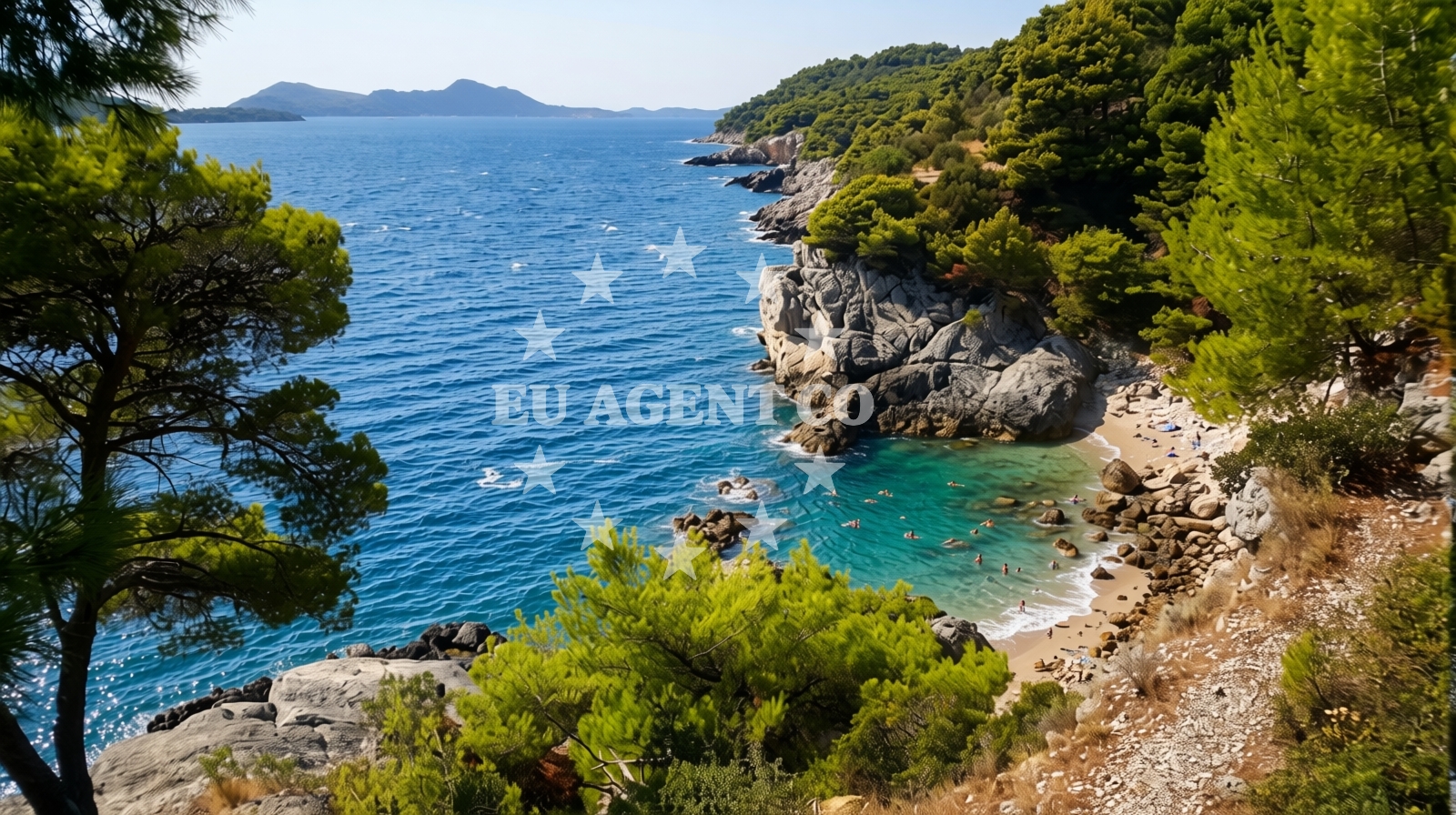 Sea and coastal view of Gof beach in Na Batu 4 (Zaton Veliki), Zaton
