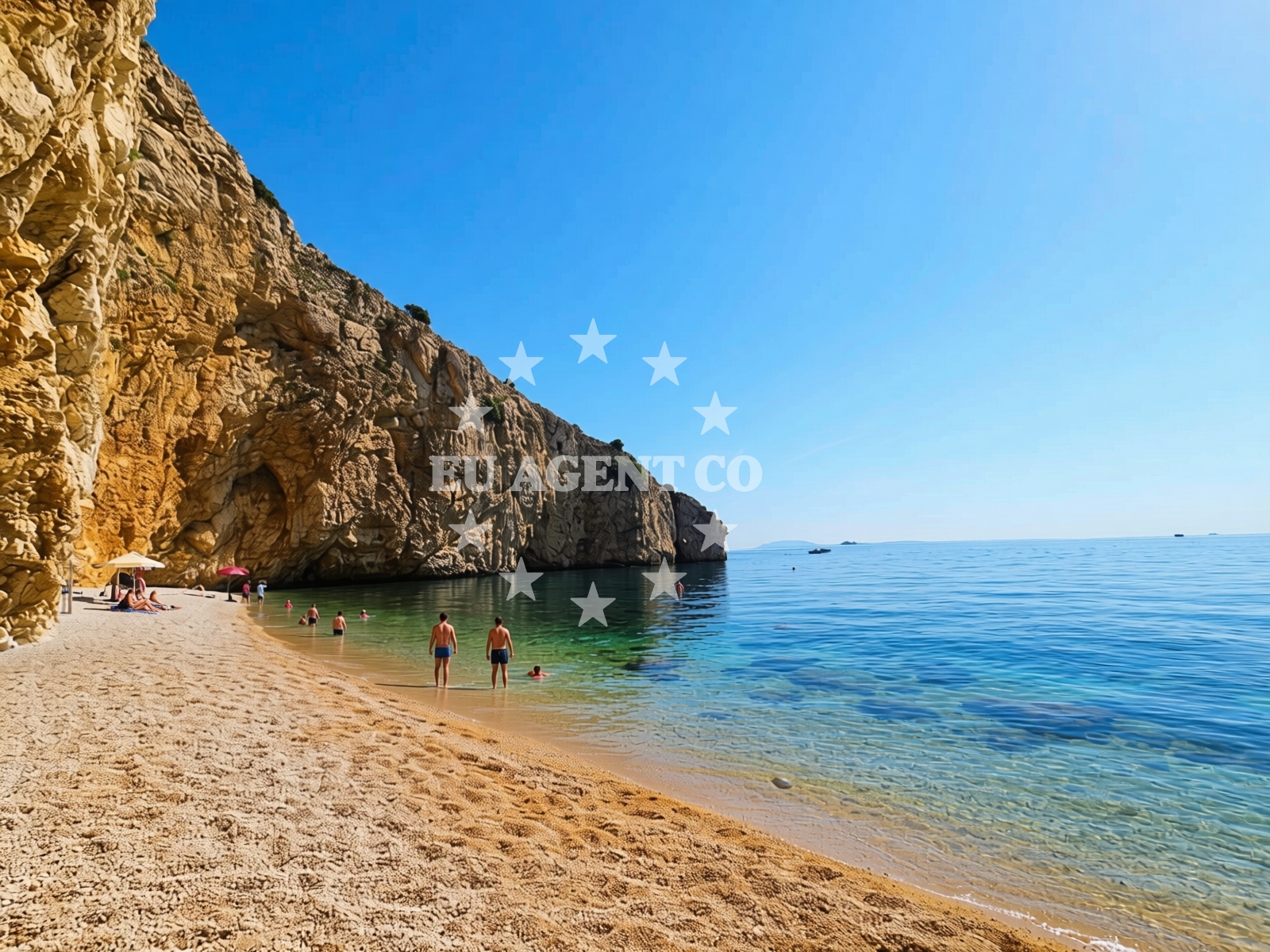 Shoreline and swimming area at Golden Bay Beach in Vela Draga 21, Punat, Punat