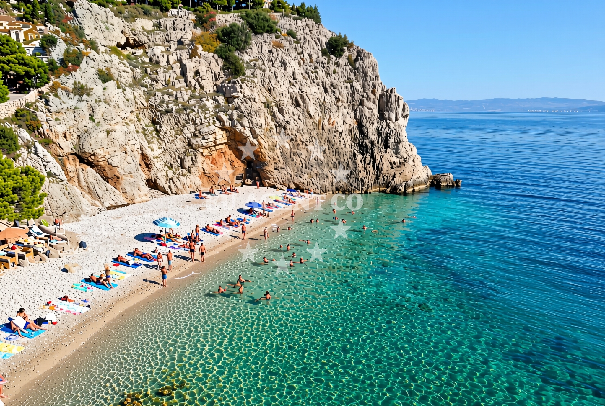 Overview of Golovik: beaches and coves in Golovik