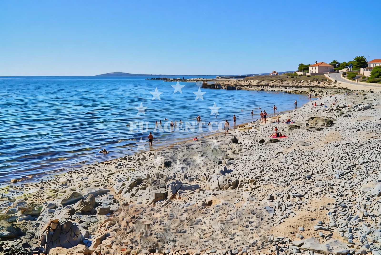 Sea and coastal view of Gorica (Pag): beaches and coves in Gorica (Pag)