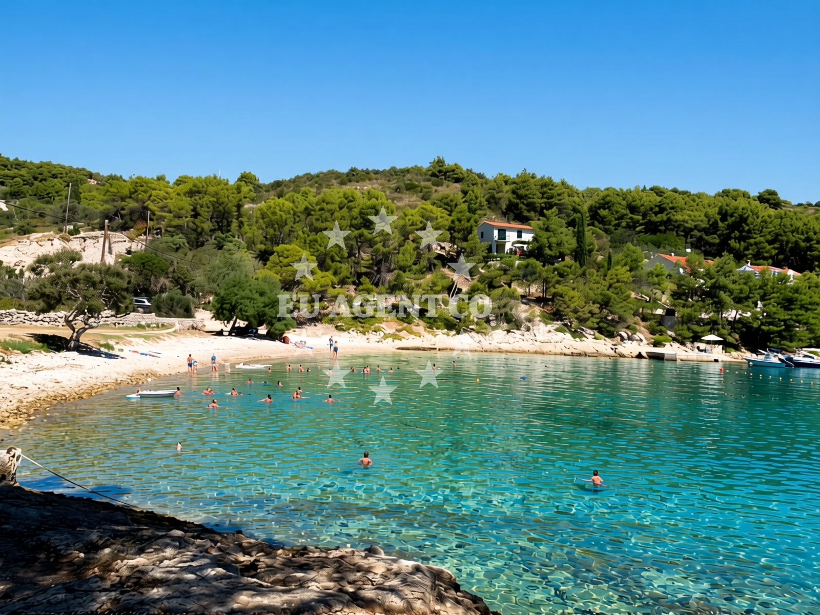 Overview of Gornja Krusica beach in Obala Krušice 67 (Gornja Krušica), Stomorska