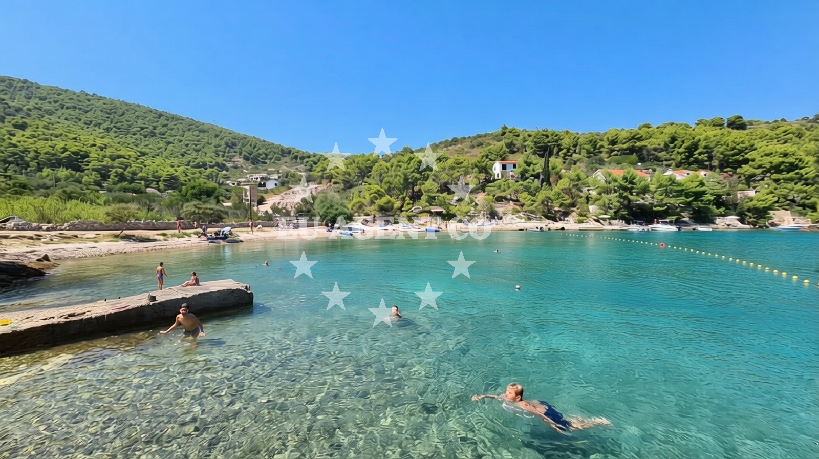 Sea and coastal view of Gornja Krusica beach in Obala Krušice 67 (Gornja Krušica), Stomorska