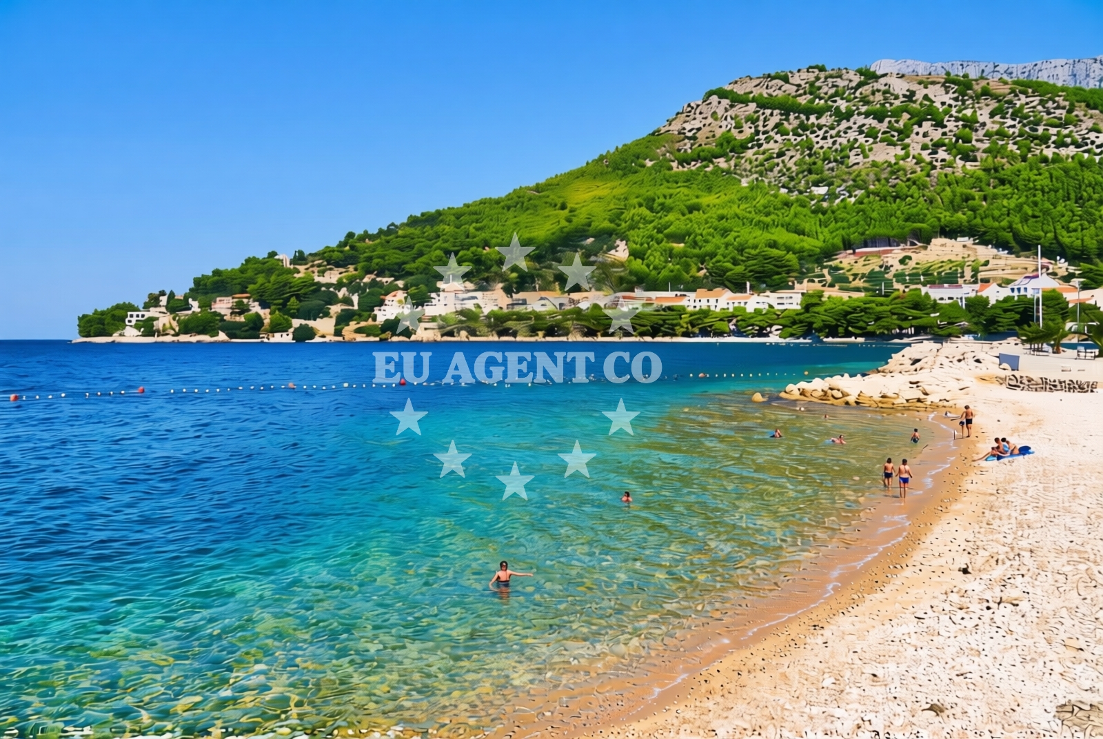 Shoreline and swimming area at Gornja uvala porat, Drvenik (Gradac) Beach in Gornja uvala porat