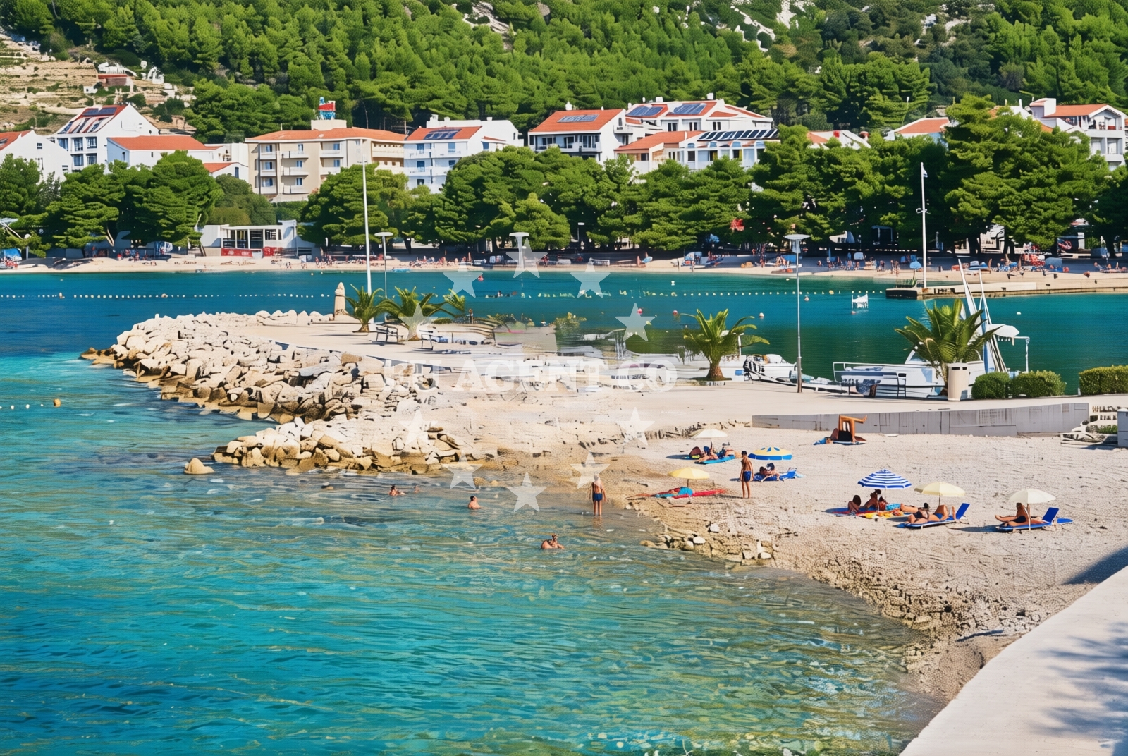 Sea and coastal view of Gornja uvala porat, Drvenik (Gradac) Beach in Gornja uvala porat