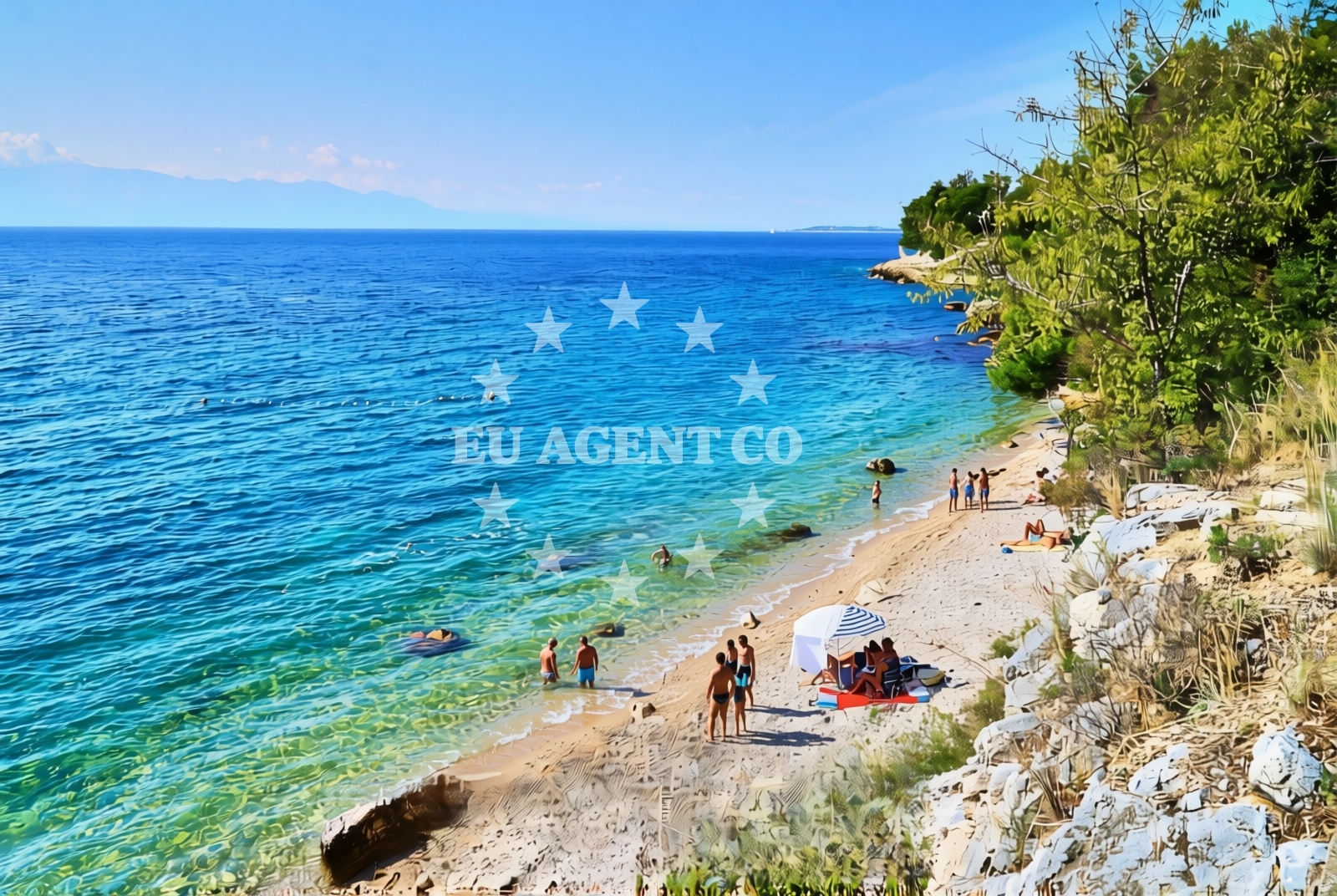 Beach facilities and surroundings at Gornja uvala zapad, Drvenik (Gradac) Beach in Gornja uvala zapad