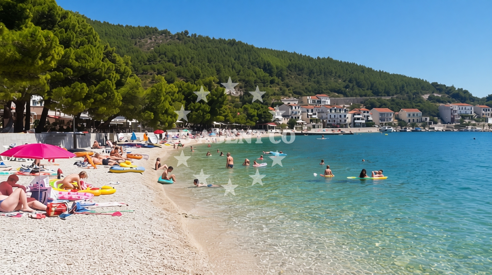 Shoreline and swimming area at Gornja Vala in , Drvenik