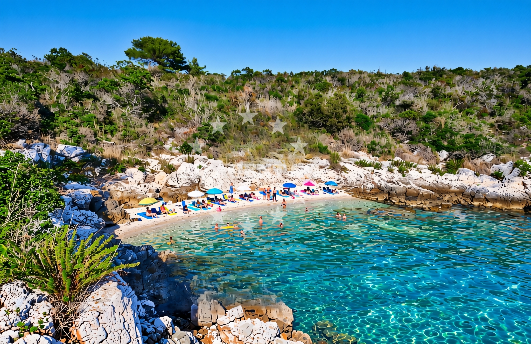 Overview of Gornje Selo (Šolta): beaches and coves (4) in Gornje Selo (Šolta)