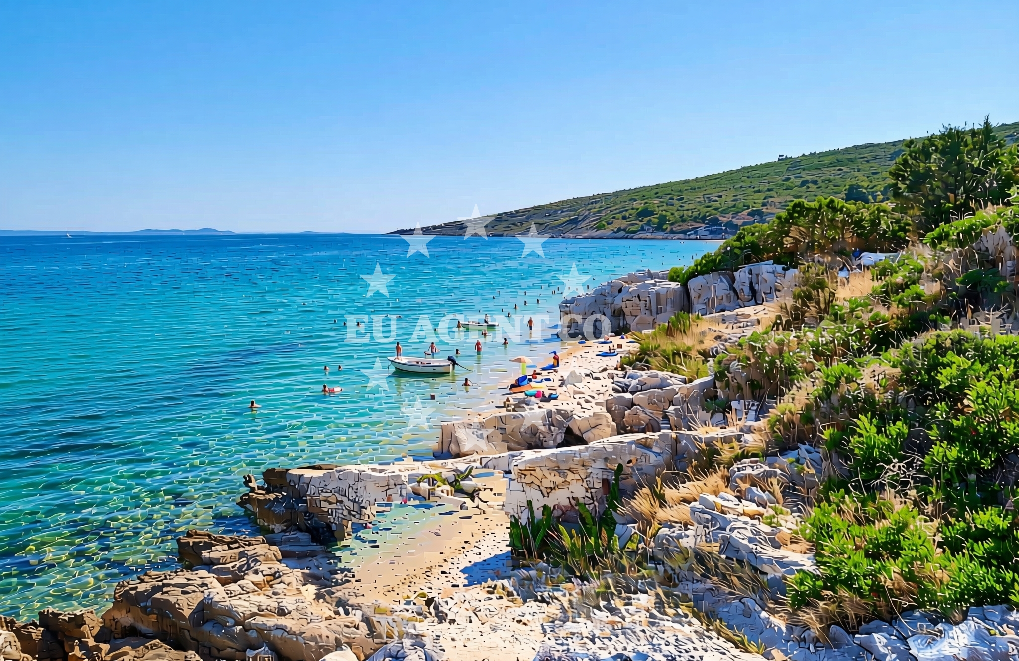 Beach facilities and surroundings at Gornje Selo (Šolta): beaches and coves (4) in Gornje Selo (Šolta)