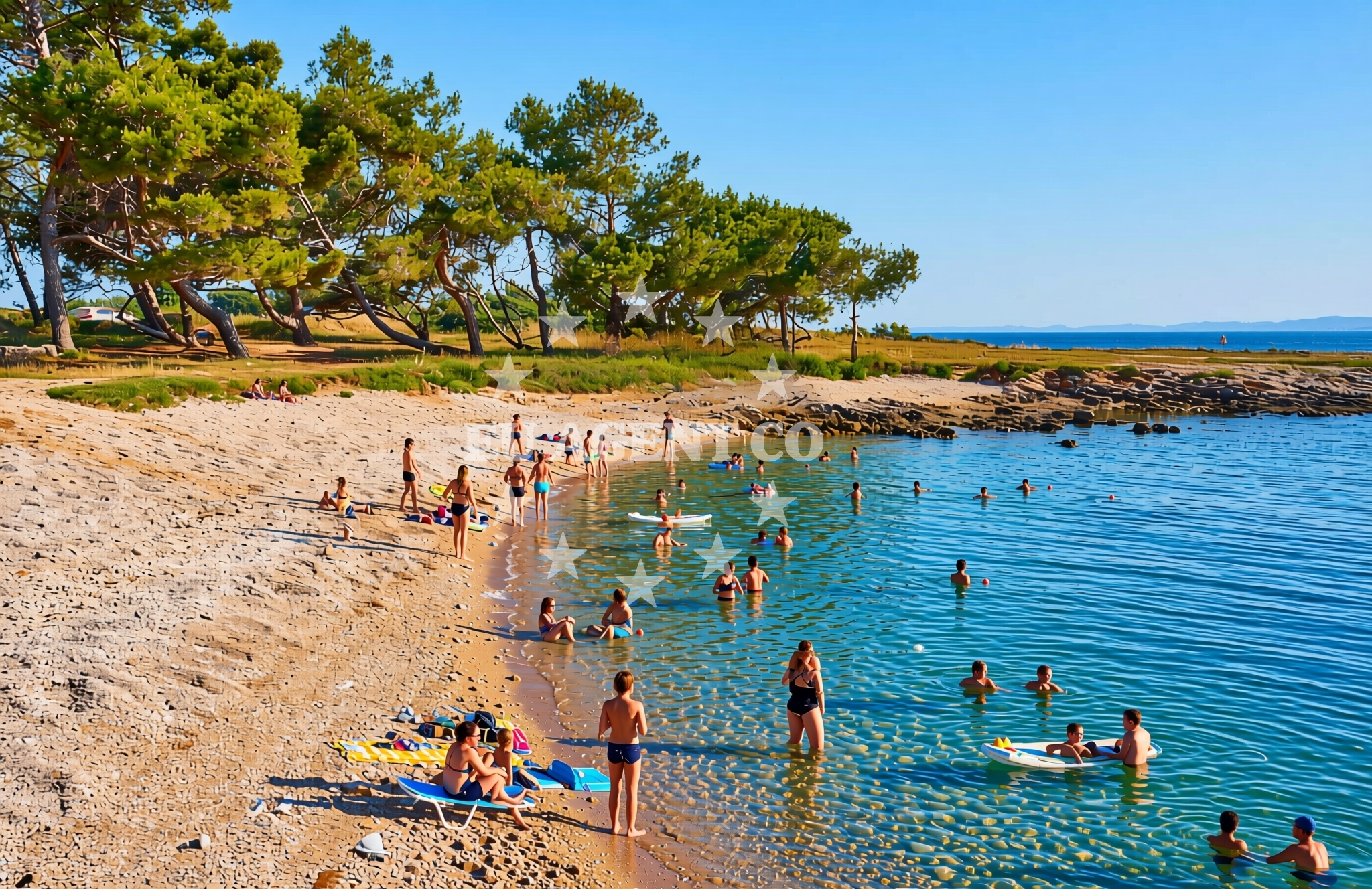 Overview of Gospa od Kuj istok, Ližnjan Beach in Gospa od Kuj istok