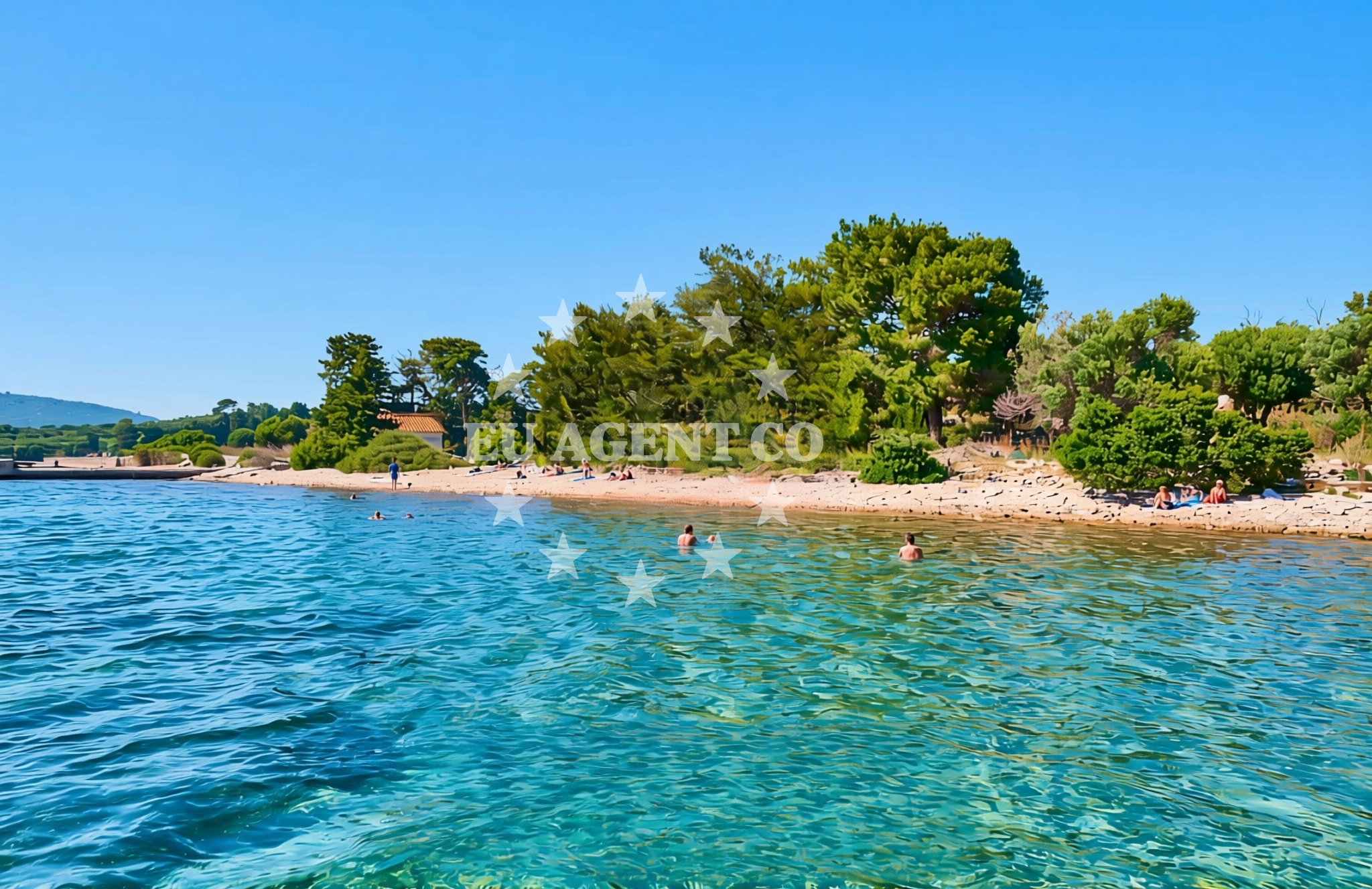 Overview of Gospa Trsatska, Ilovik (Mali Lošinj) (Ilovik) Beach in Gospa Trsatska