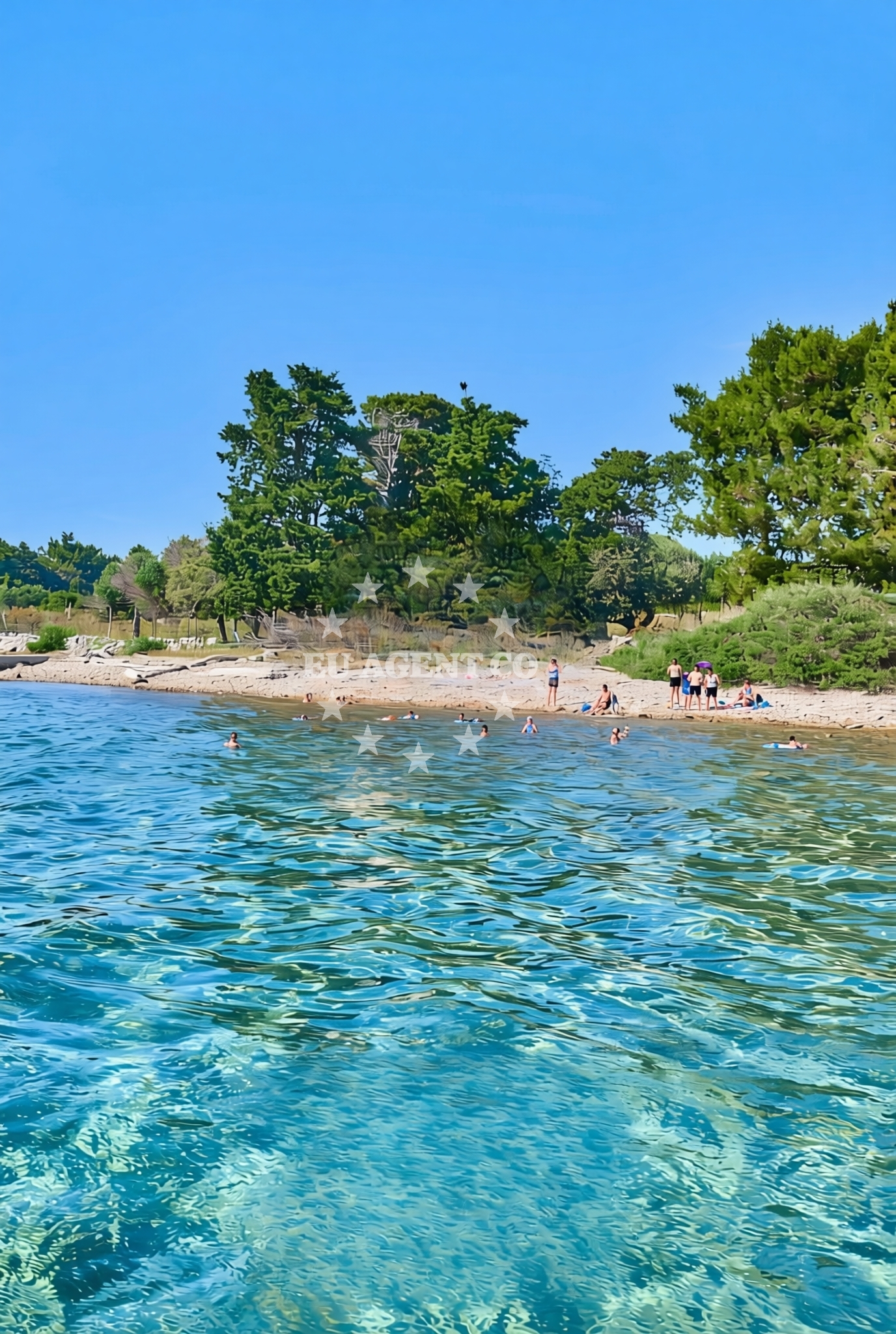 Sea and coastal view of Gospa Trsatska, Ilovik (Mali Lošinj) (Ilovik) Beach in Gospa Trsatska