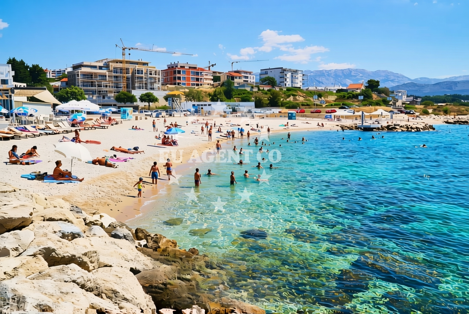Shoreline and swimming area at Gospe Lurdske (Žnjan 5), Split Beach in Gospe Lurdske (Žnjan 5)