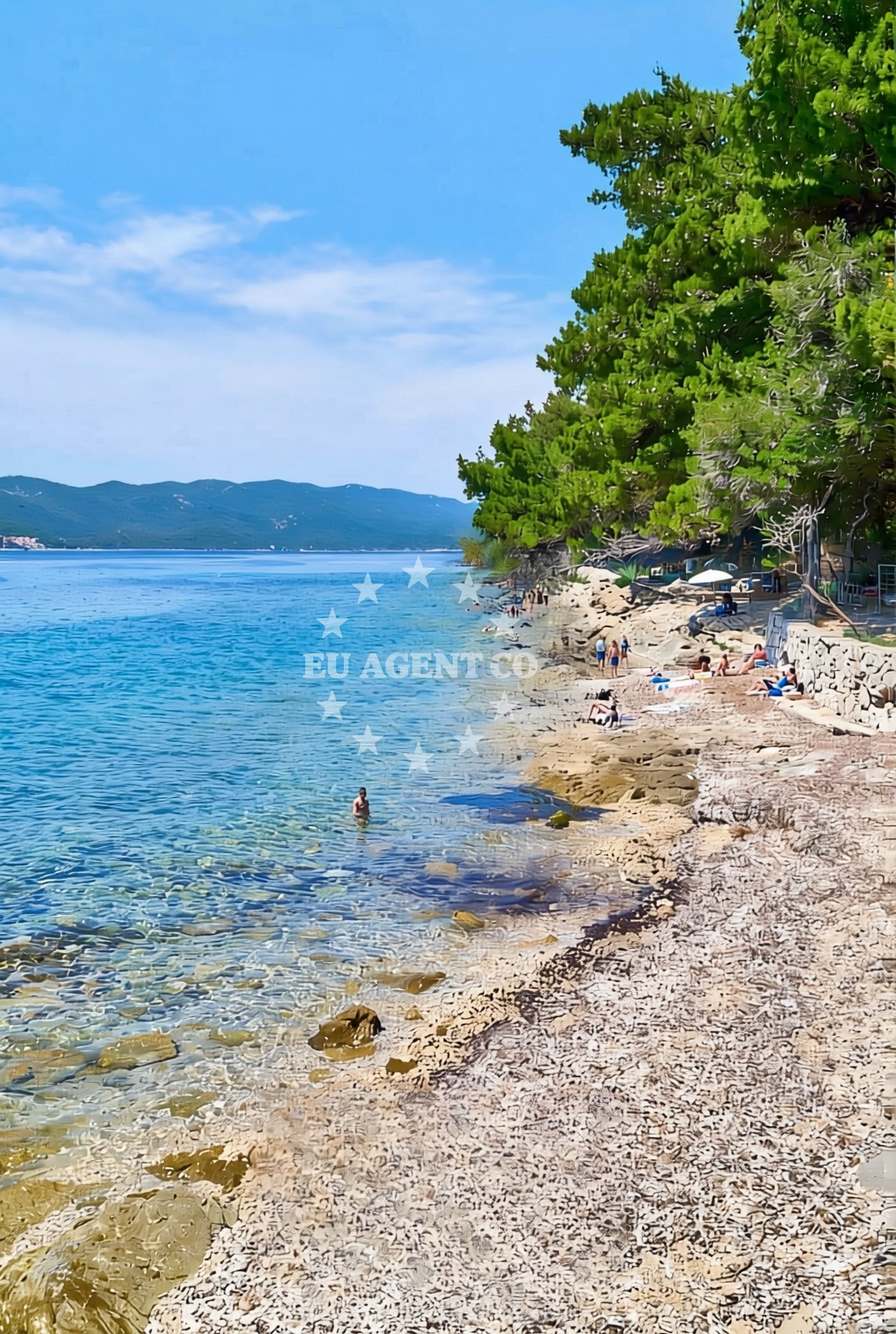 Shoreline and swimming area at Gospe od Karmena, Orebić Beach in Gospe od Karmena