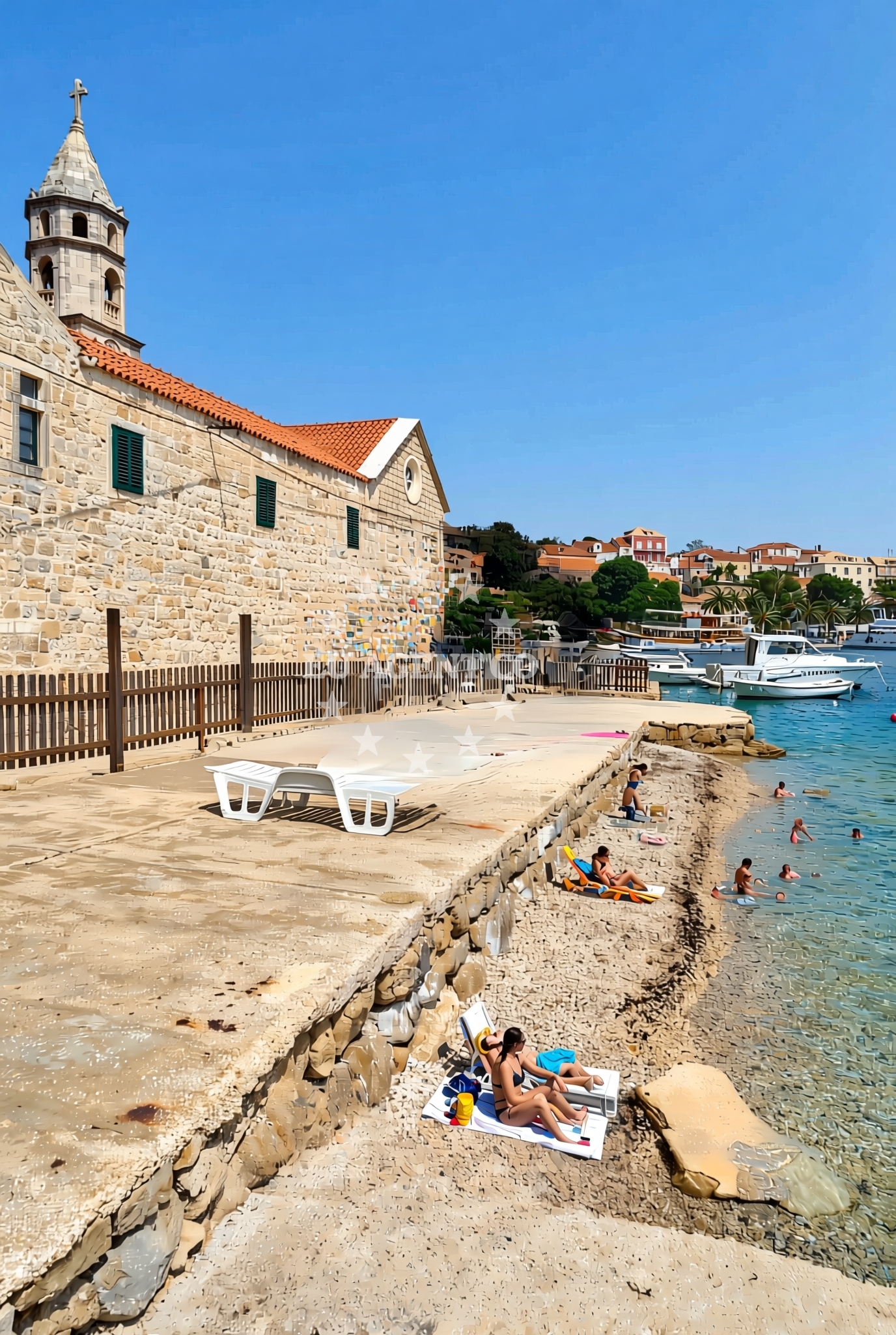 Beach facilities and surroundings at Gospe od Sniga, Cavtat Beach in Gospe od Sniga