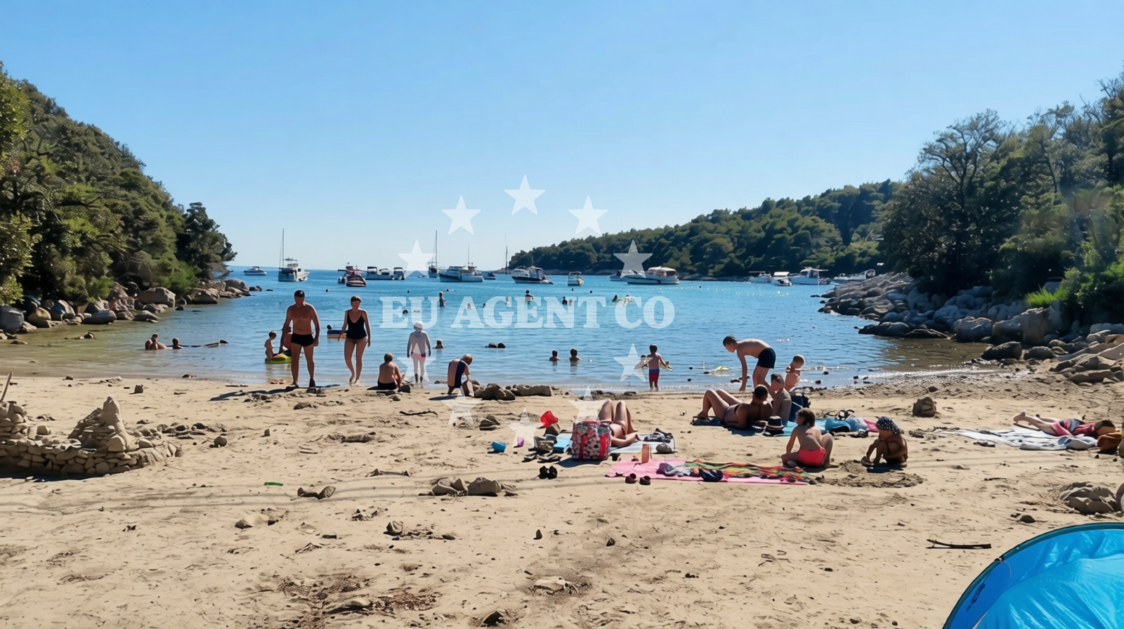 Sea and coastal view of Gozinka beach in Kampor 99, Rab