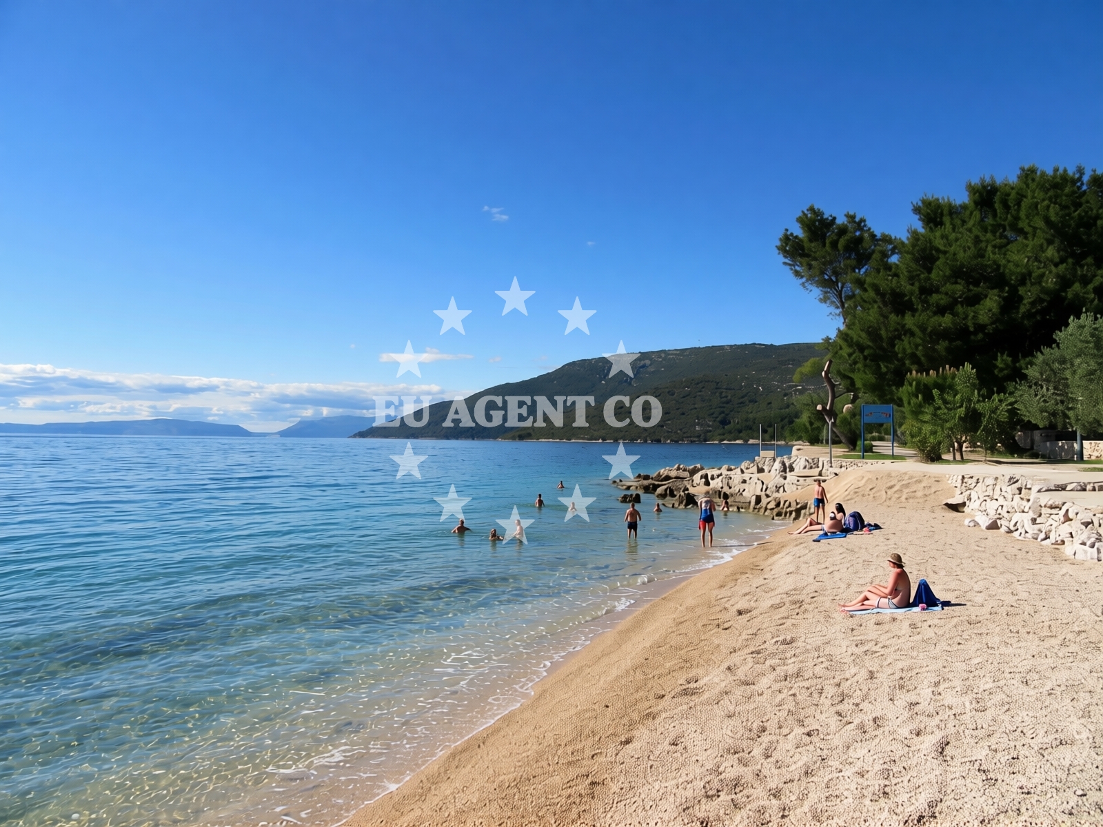 Shoreline and swimming area at Grabar Beach in GRABAR 119, Cres