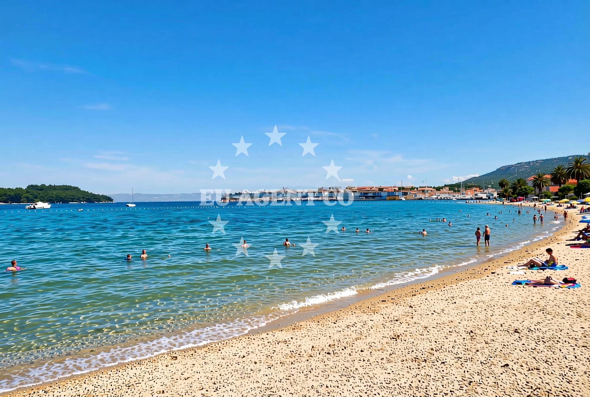 Overview of Grabar, Cres (Cres) Beach in Grabar