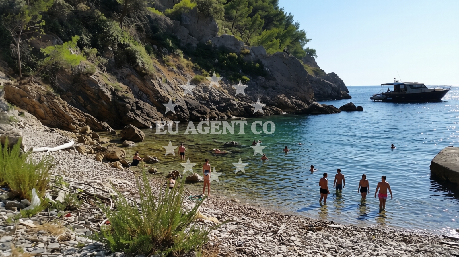 Shoreline and swimming area at Grabova beach in Put Krizica 23, Gornje Selo