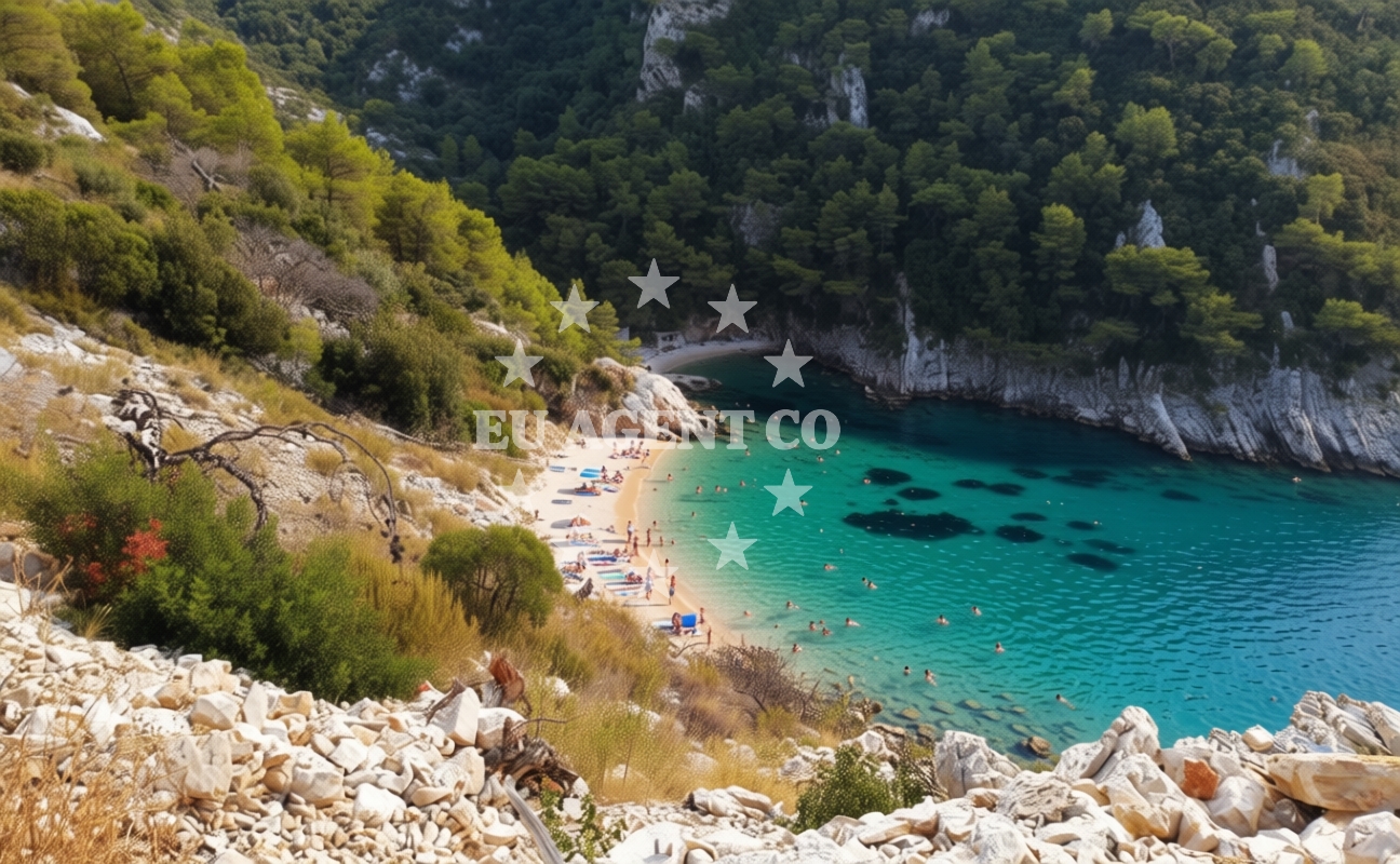 Sea and coastal view of Grabova beach in Put Krizica 23, Gornje Selo