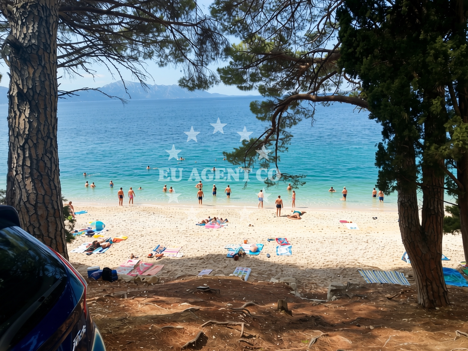Sea and coastal view of Gradac beach in , Gradac