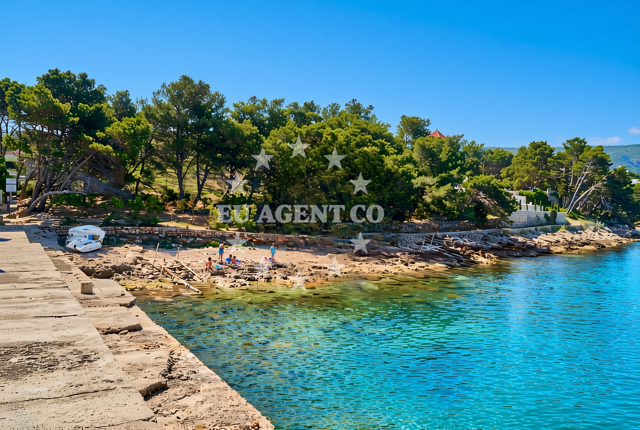 Overview of Gradina (dog beach), Jelsa (Hvar) Beach in Gradina (plaža za pse)