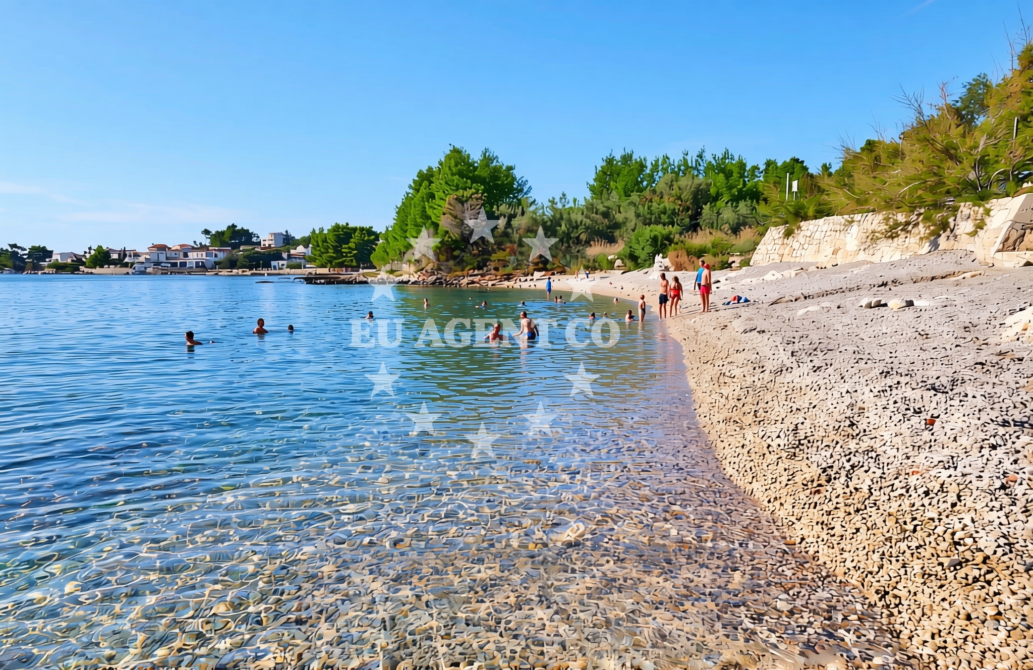 Overview of Gradina istok, Vela Luka (Korčula) Beach in Gradina istok
