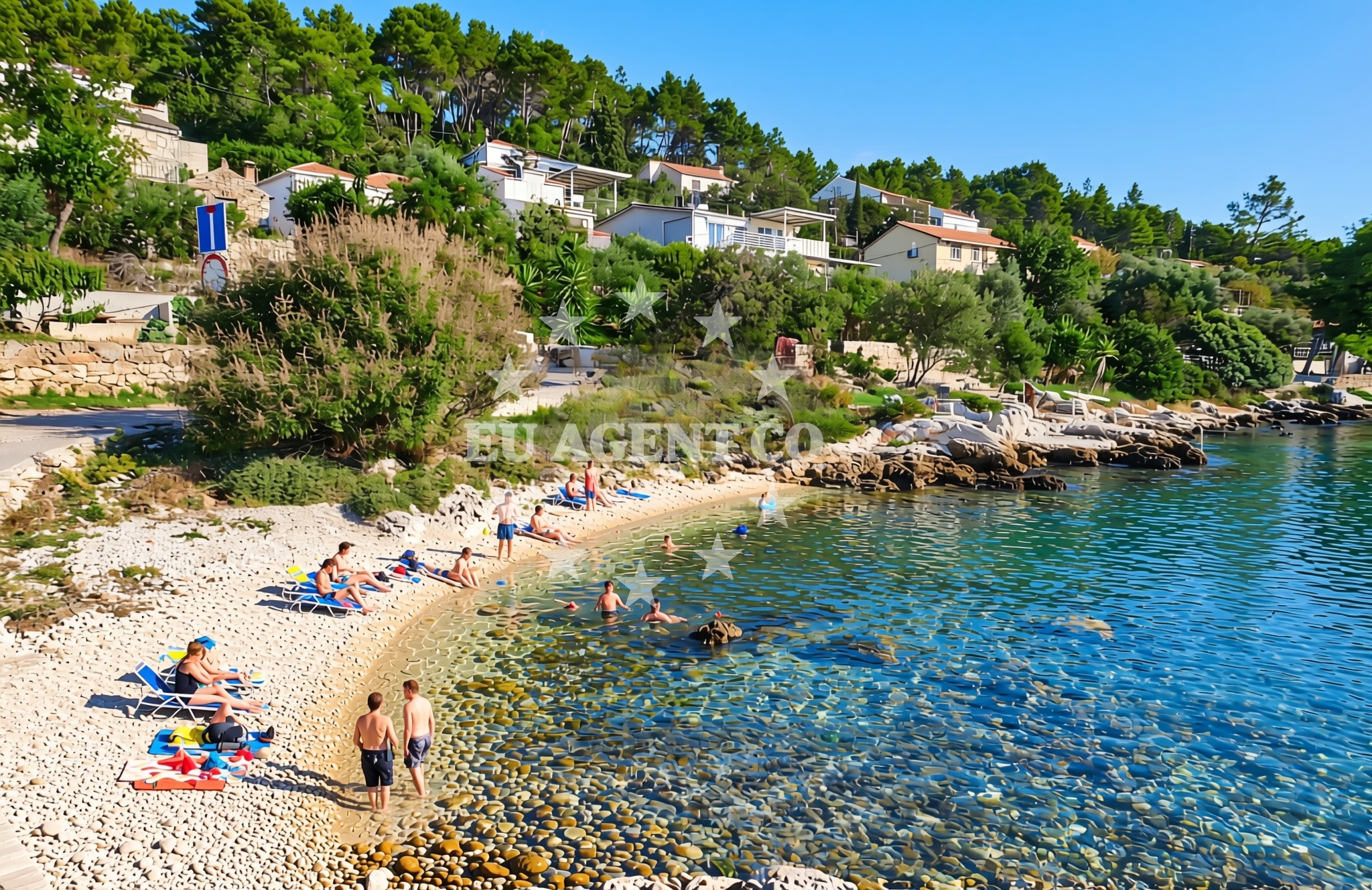 Shoreline and swimming area at Gradina istok, Vela Luka (Korčula) Beach in Gradina istok