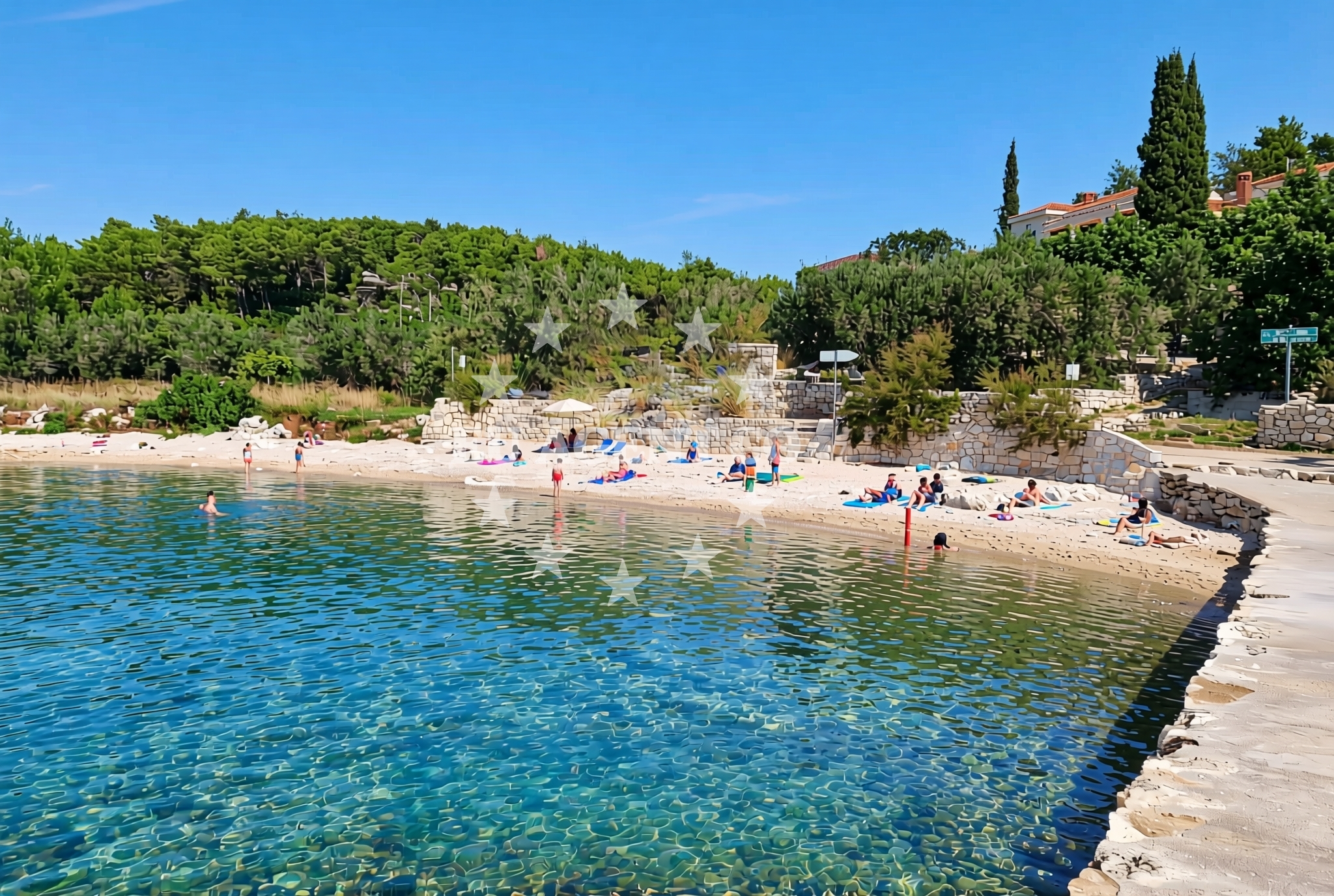 Beach facilities and surroundings at Gradina istok, Vela Luka (Korčula) Beach in Gradina istok