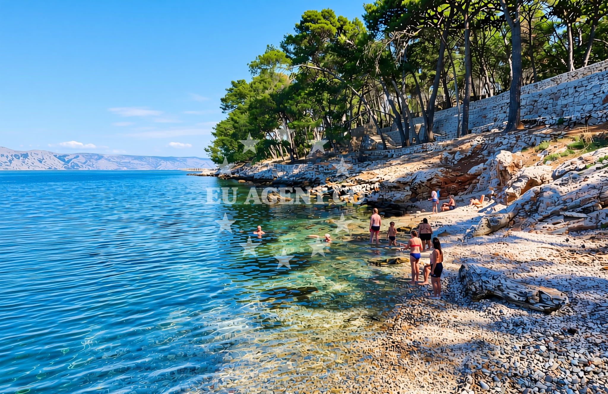 Overview of Gradina, Jelsa (Hvar) Beach in Gradina