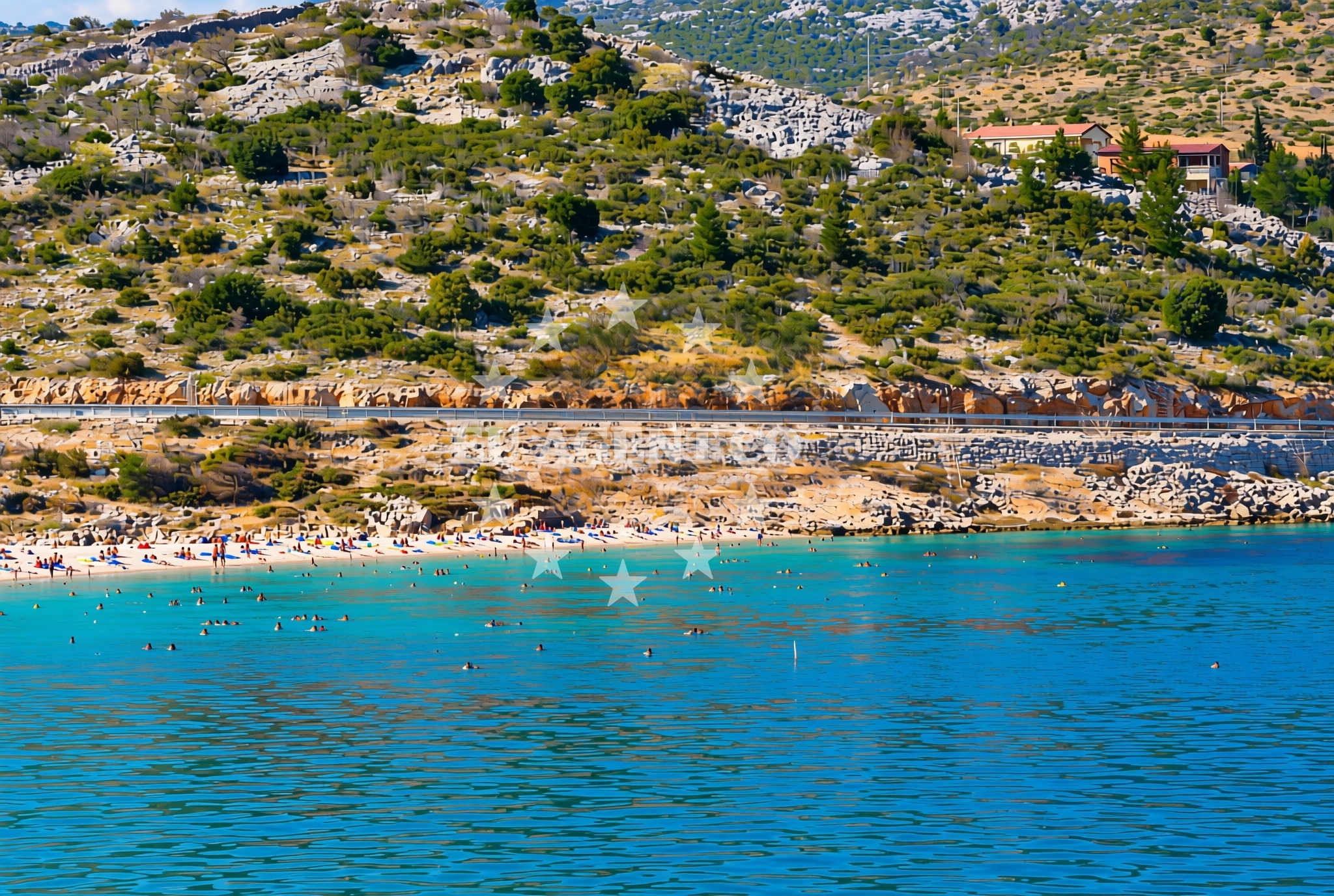 Shoreline and swimming area at Gradina, Seline Beach in Gradina