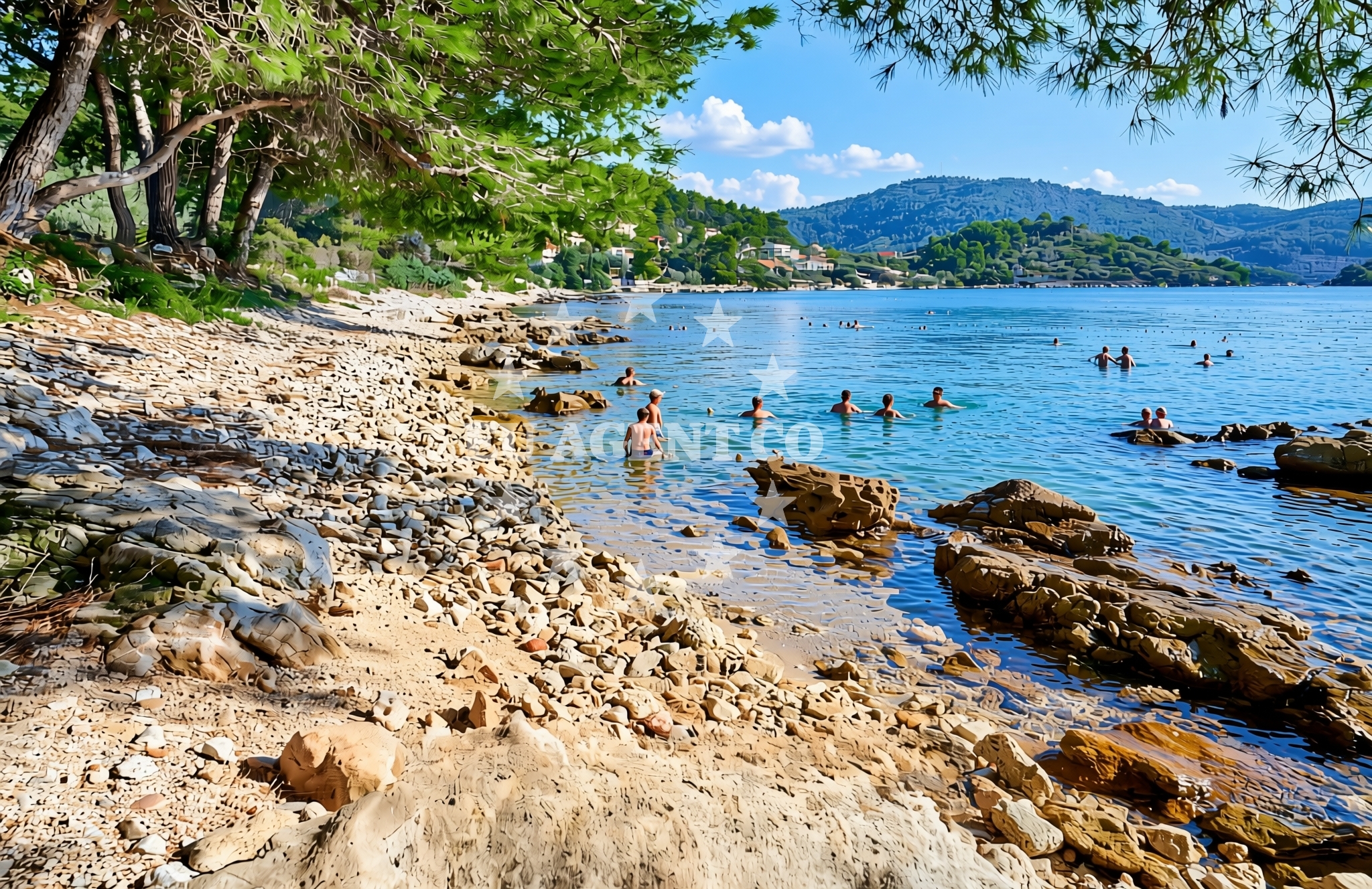 Overview of Gradina zapad, Vela Luka (Korčula) Beach in Gradina zapad