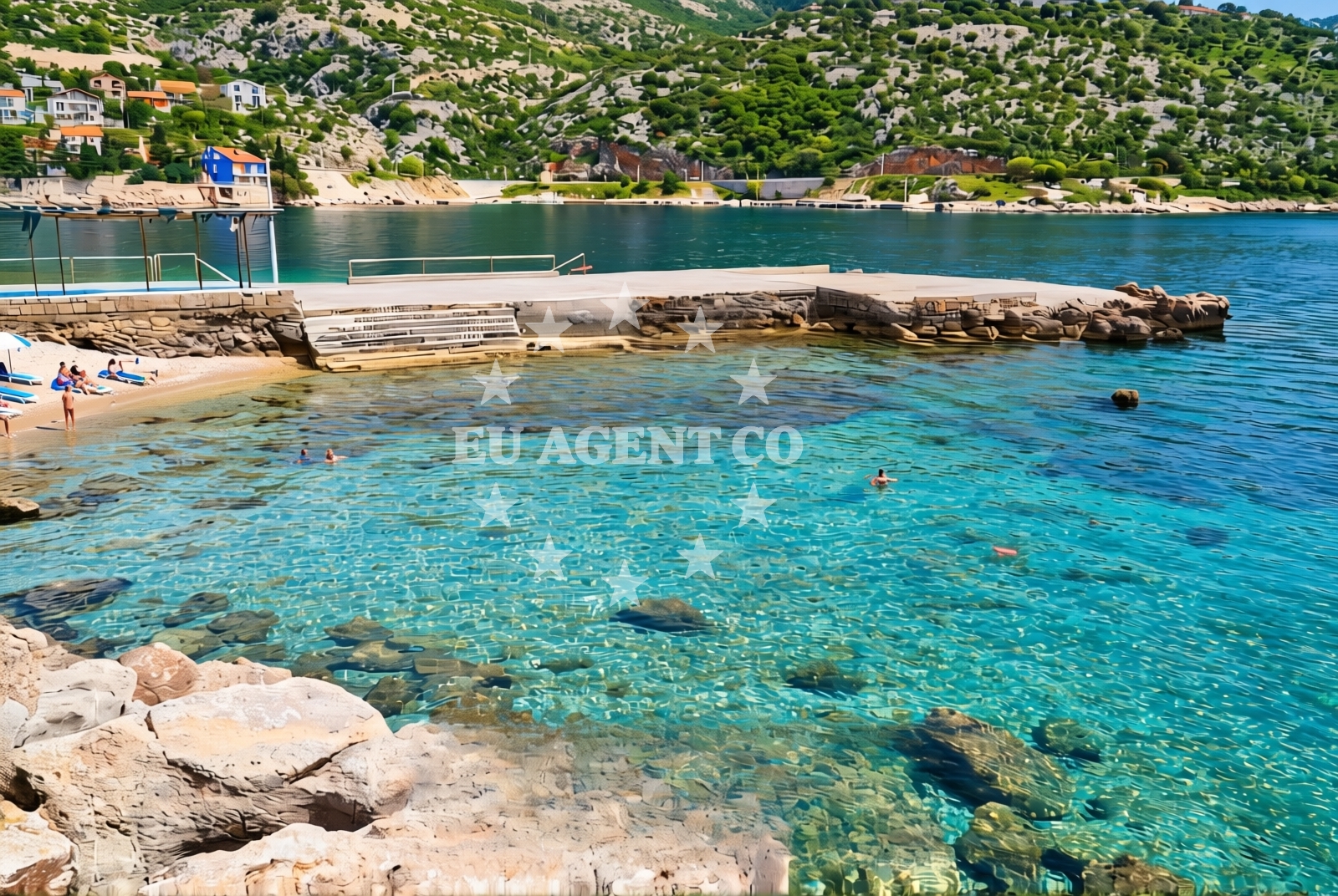 Overview of Gradska plaža, Karlobag Beach in Gradska plaža