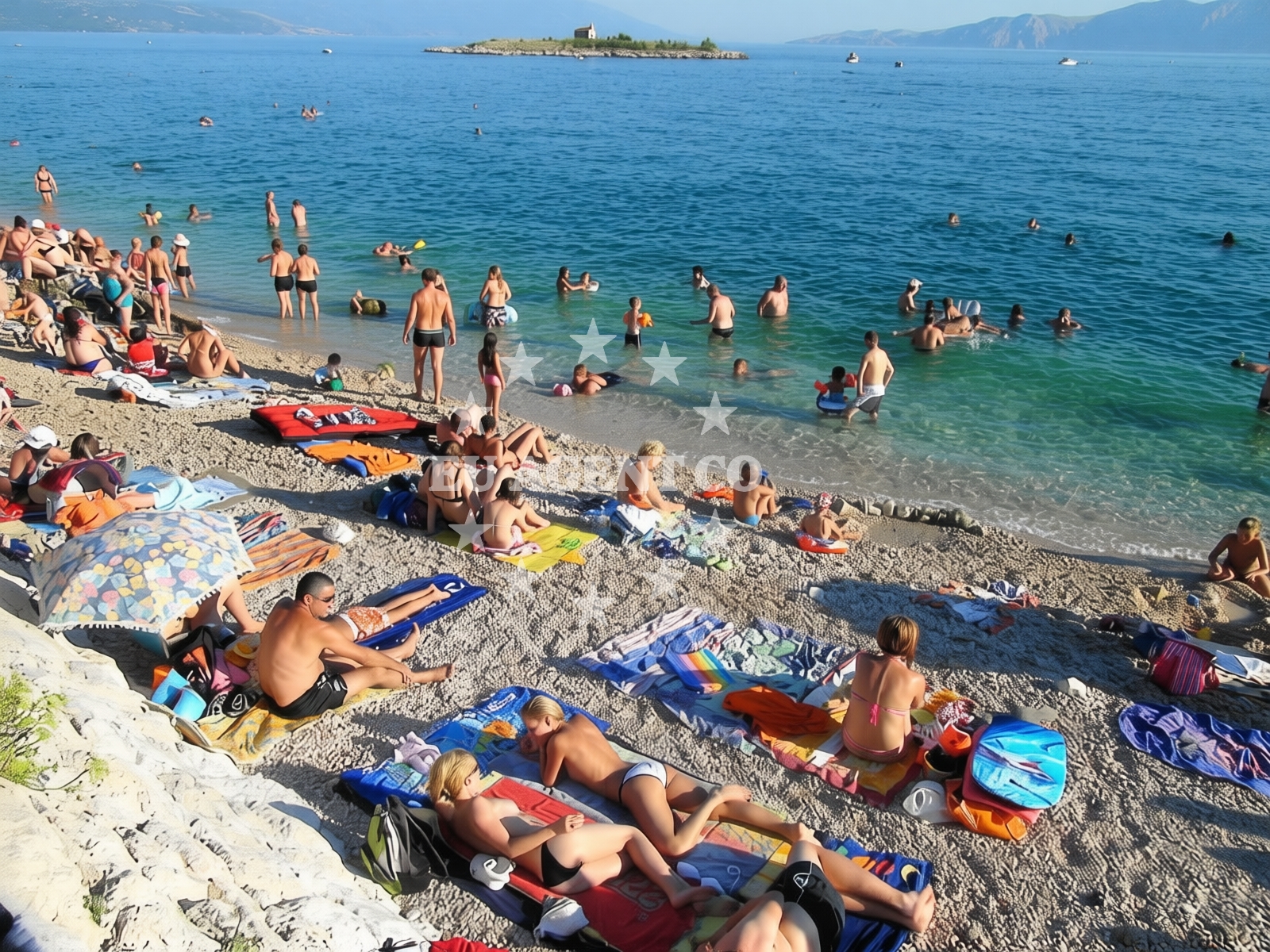Sea and coastal view of Gradska Plaza Novi Vinodolski in , Novi Vinodolski