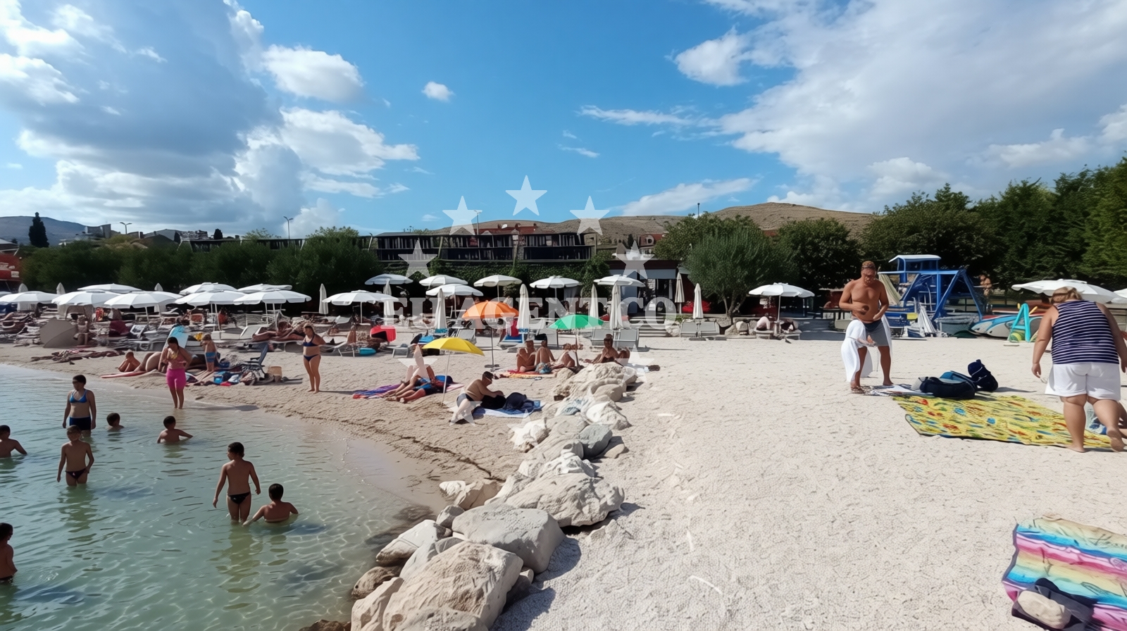 Beach facilities and surroundings at Gradska Plaza Trogir in Put Gradine 66, Trogir