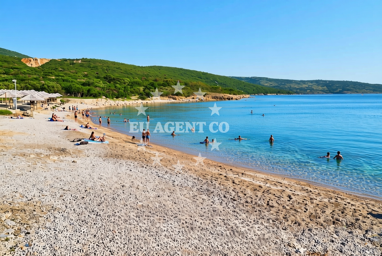 Overview of Gramagul, Punat (Krk) Beach in Gramagul