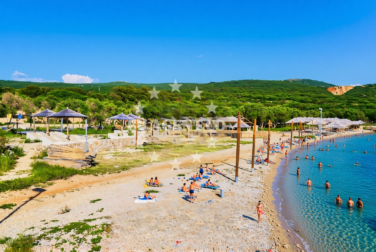 Shoreline and swimming area at Gramagul, Punat (Krk) Beach in Gramagul