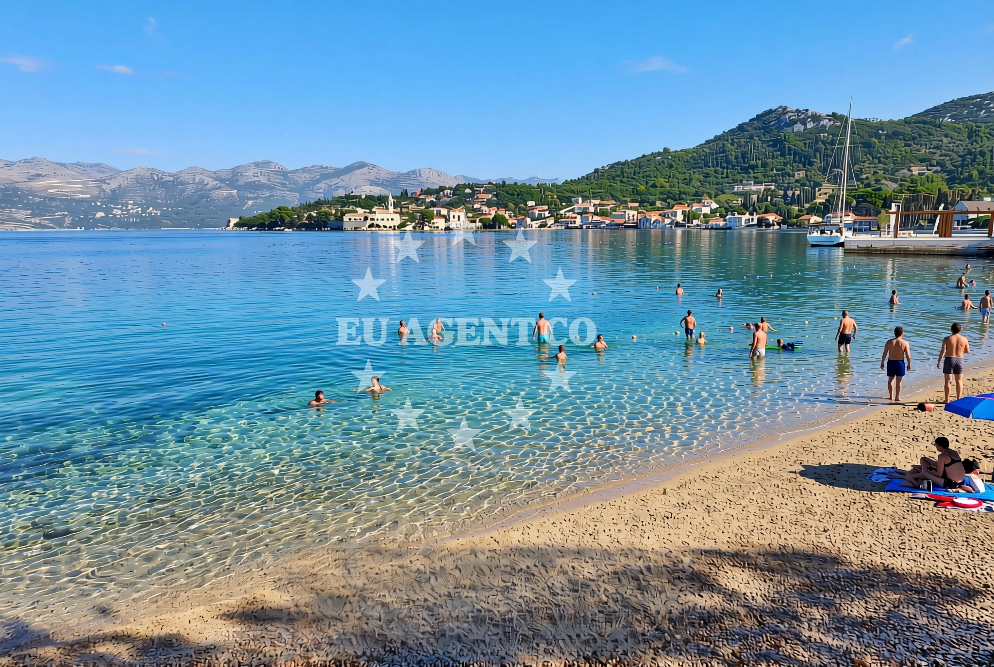 Additional view of Grand, Lopud (Lopud) Beach in Grand