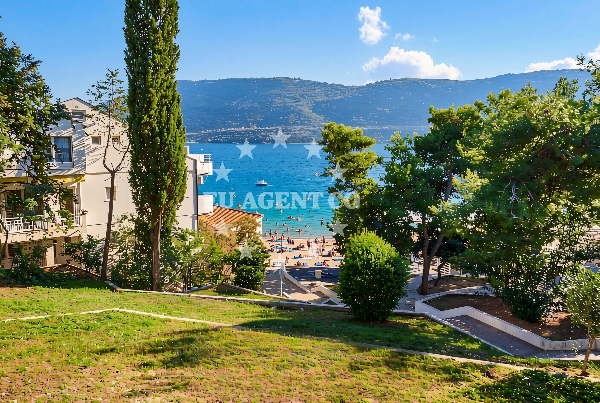 Sea and coastal view of Grand, Neum Beach in Grand