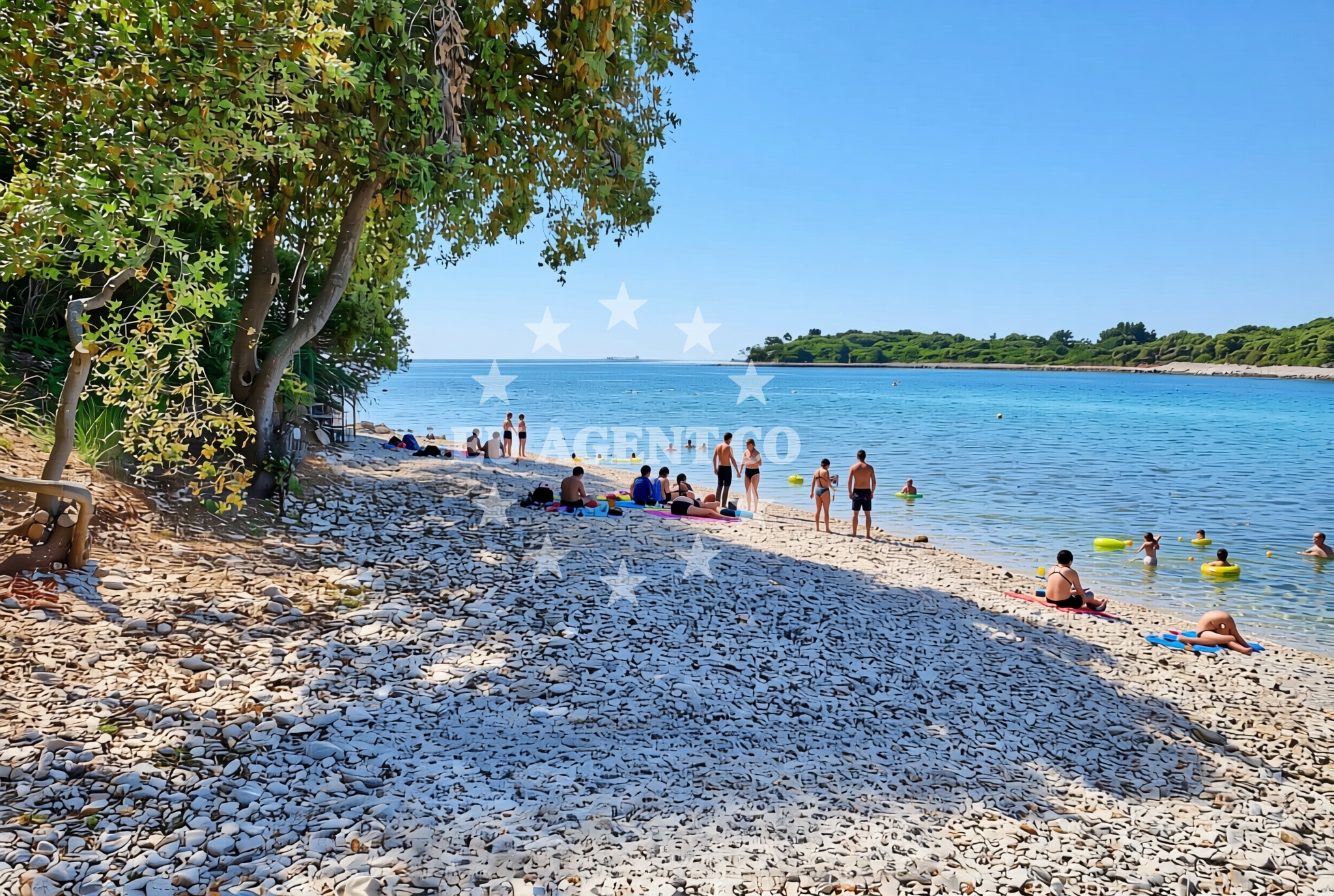 Shoreline and swimming area at Grand Veleš, Banjole Beach in Grand Veleš