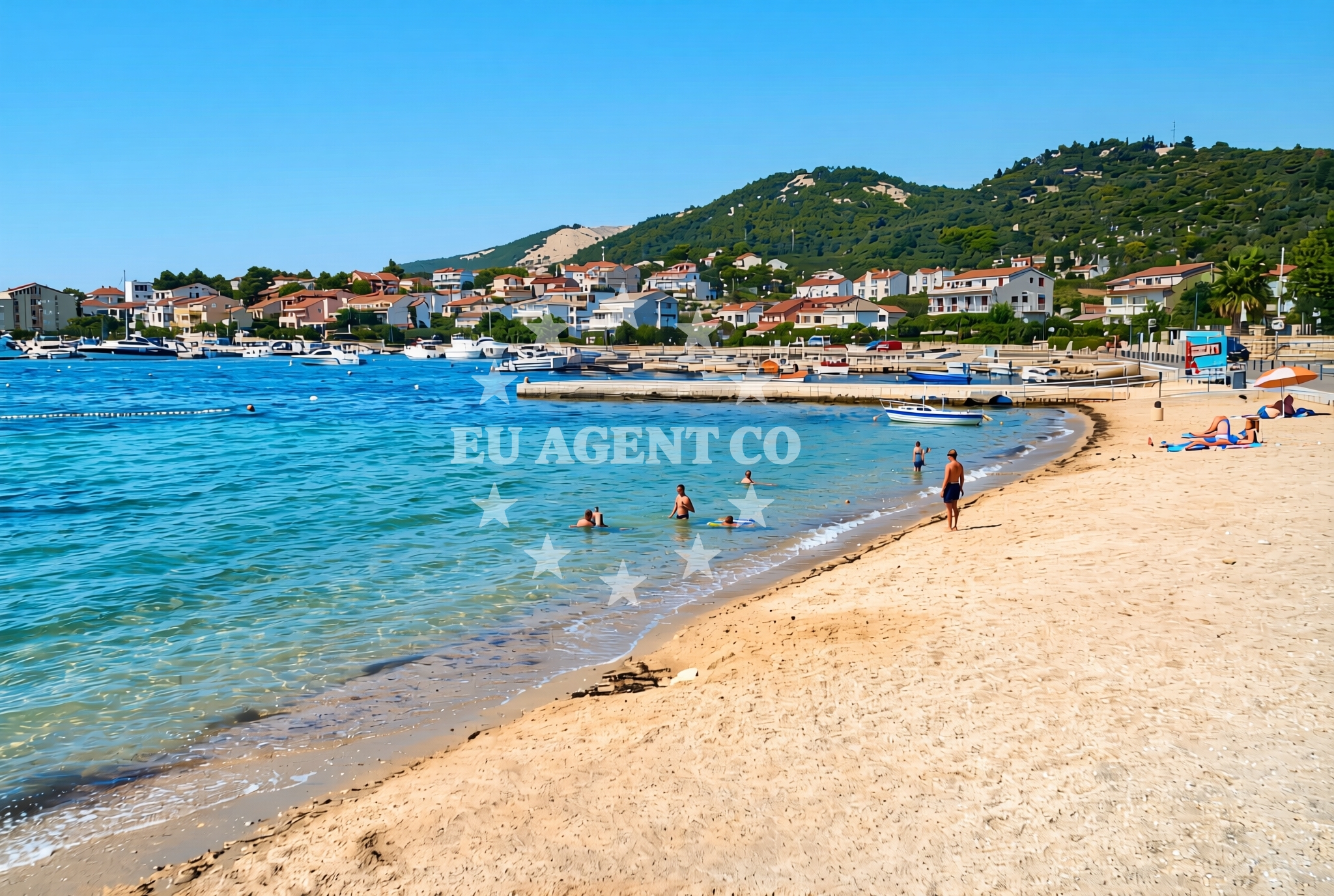 Overview of Grci, Barbat na Rabu (Rab) Beach in Grci