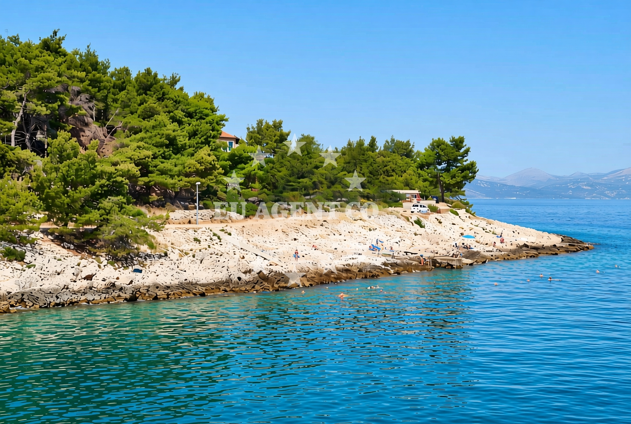 Sea and coastal view of Grčki rat, Donje Selo (Šolta) Beach in Grčki rat