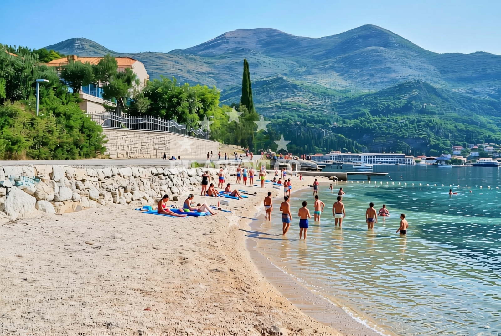 Beach facilities and surroundings at Grgurići istok, Slano Beach in Grgurići istok