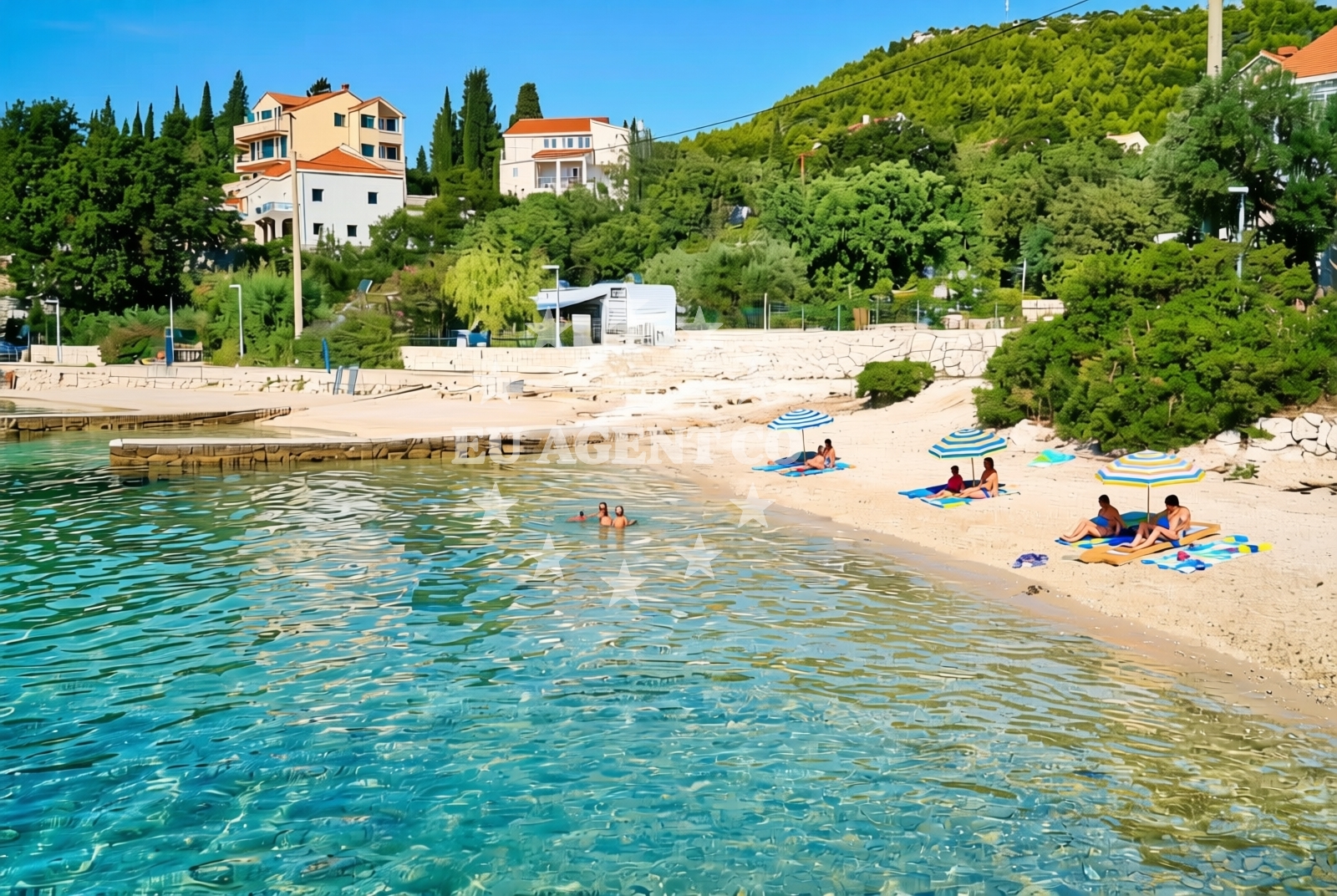 Shoreline and swimming area at Grgurići zapad, Slano Beach in Grgurići zapad