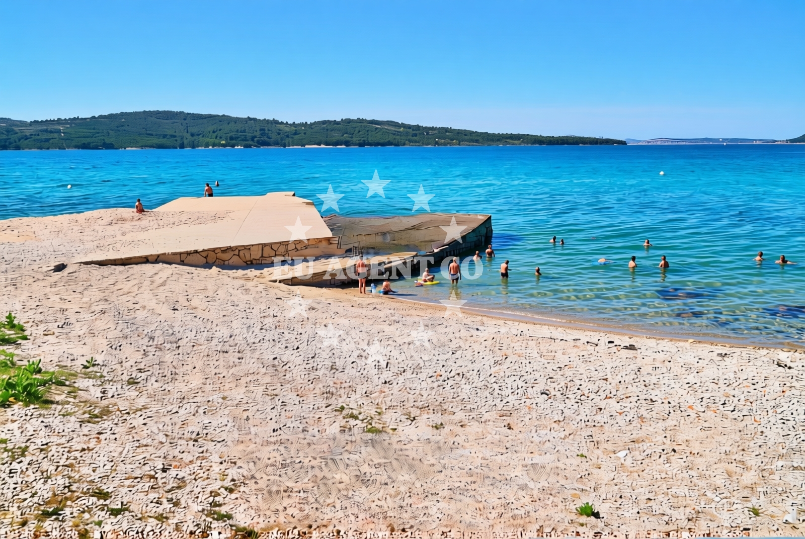 Sea and coastal view of Grižine, Šibenik Beach in Grižine