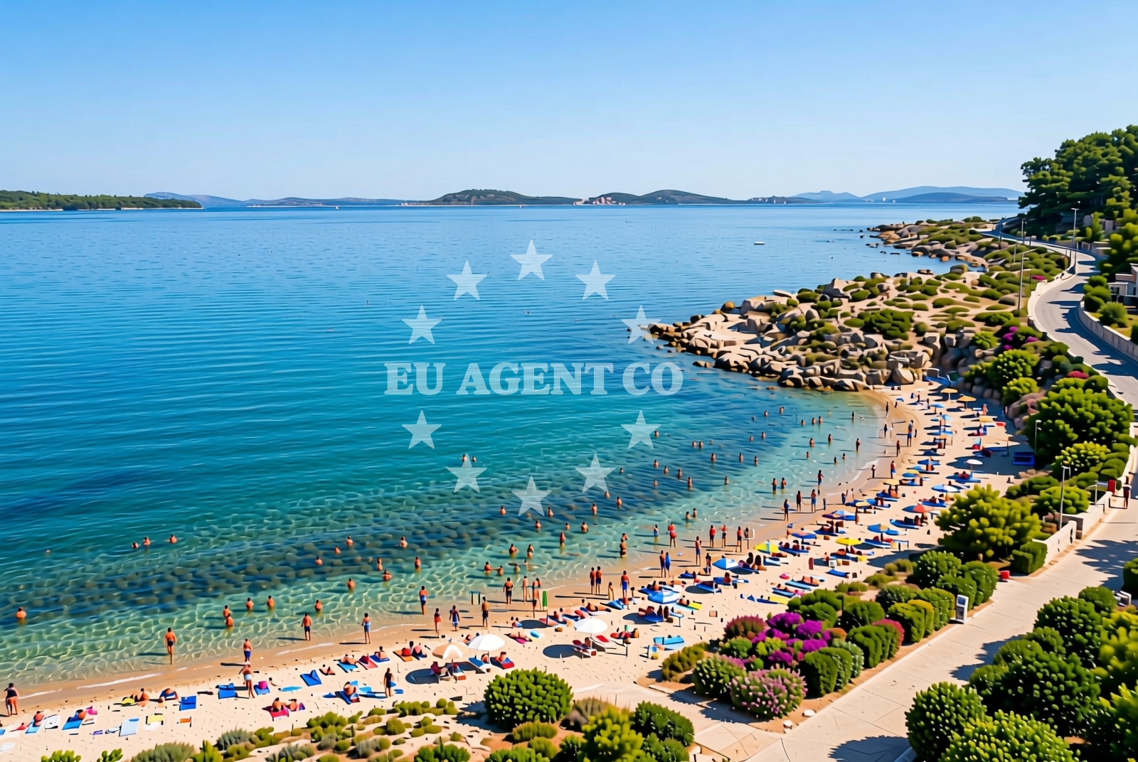 Beach facilities and surroundings at Grižine, Šibenik Beach in Grižine